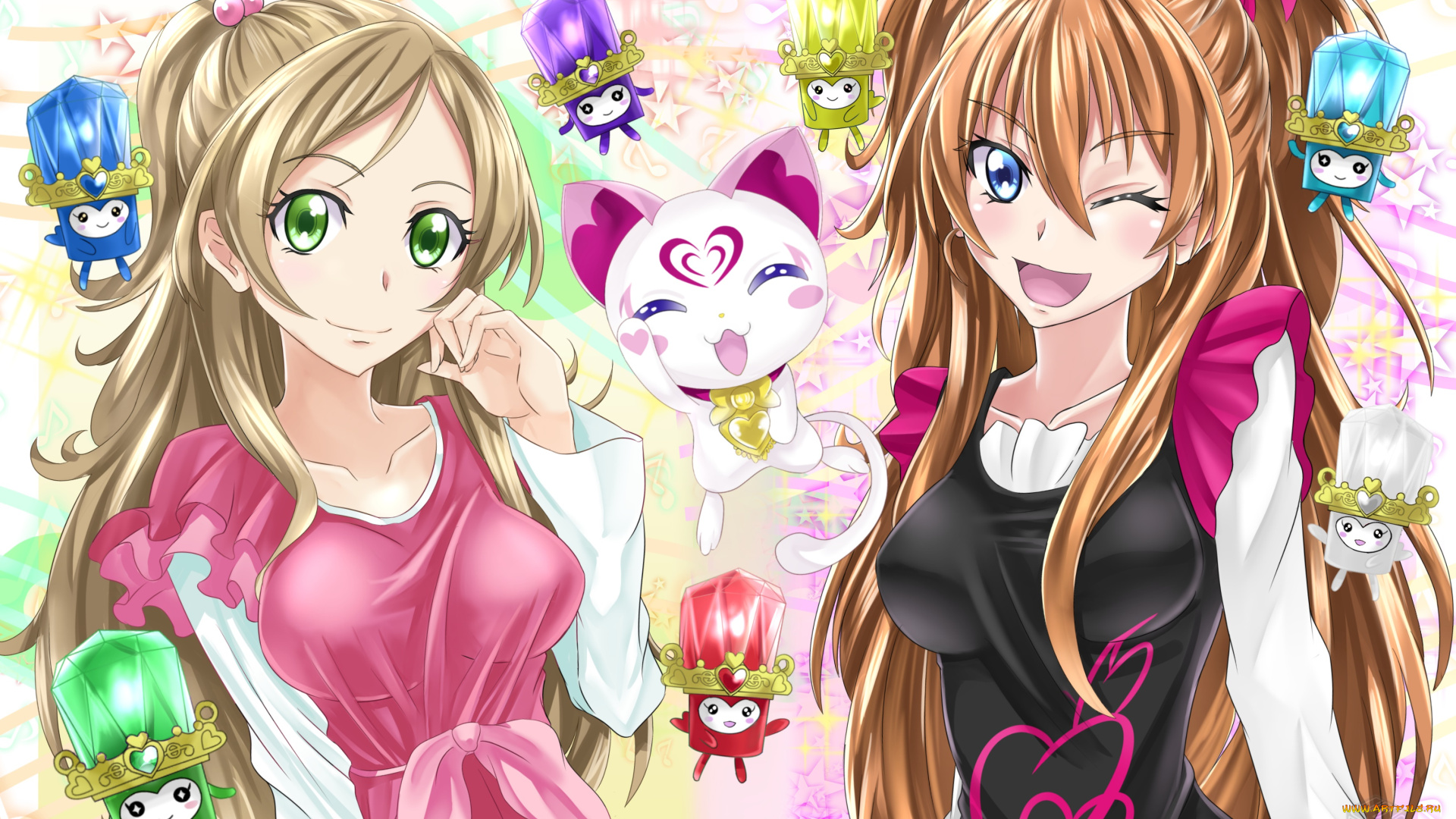 pretty, cure, аниме, unknown, , другое, девушки, взгляд, фон