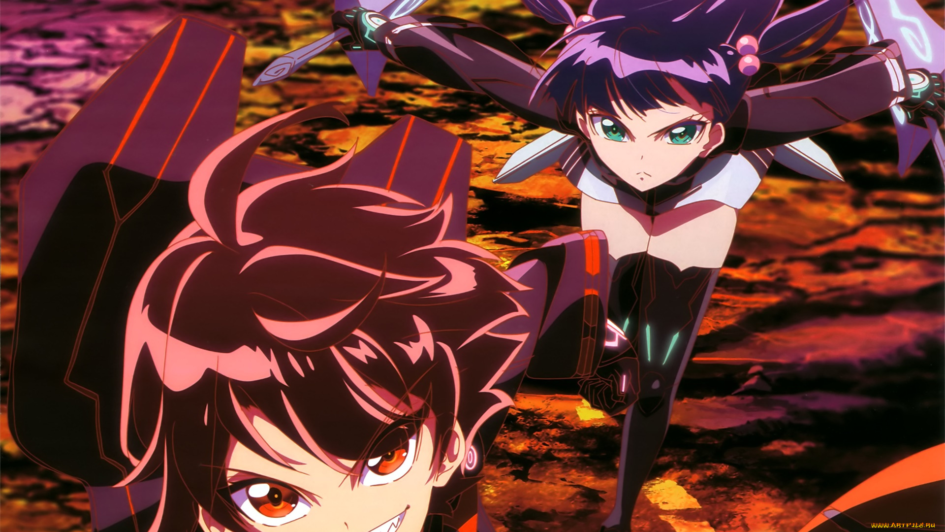 sousei, no, onmyouji, аниме, девушка, взгляд, фон