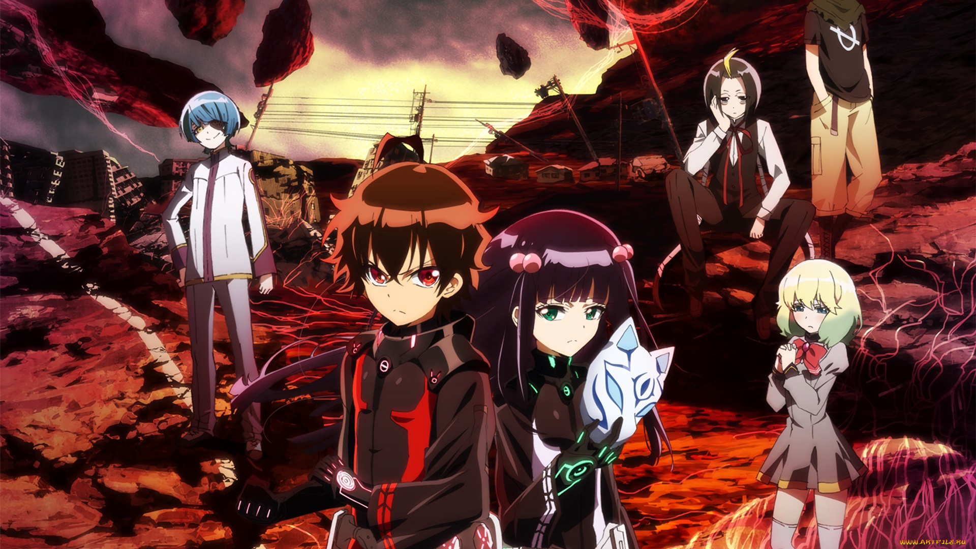 sousei, no, onmyouji, аниме, девушка, взгляд, фон