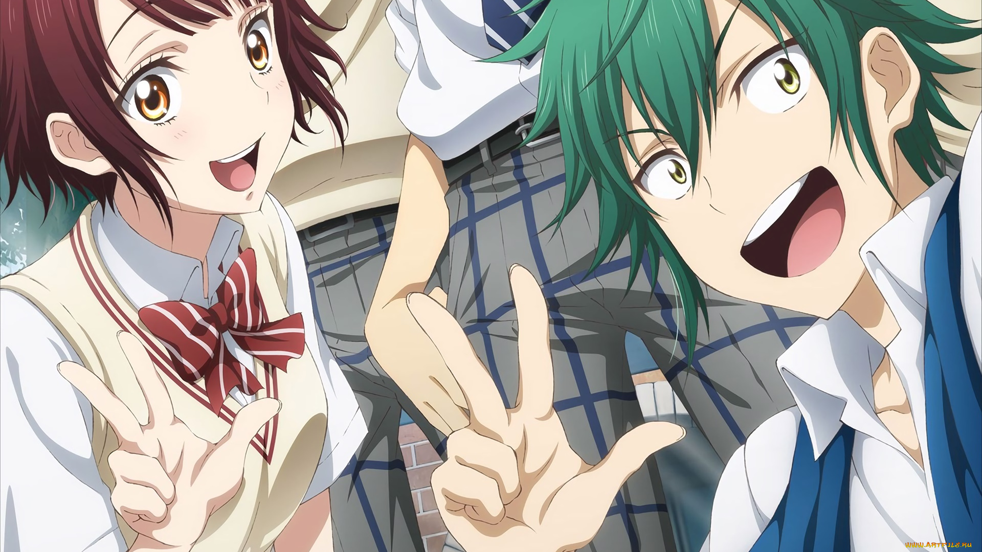 yamada-kun, to, 7-nin, no, majo, аниме, парень, фон, взгляд, девушка