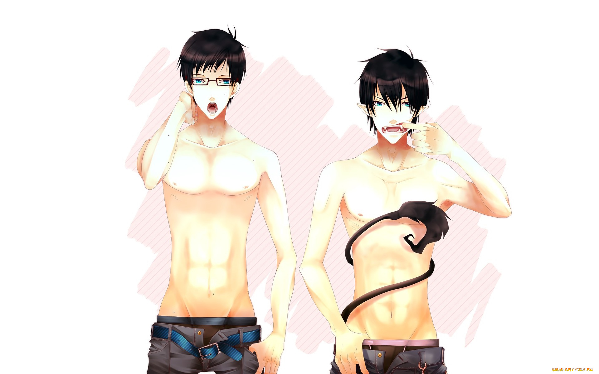 аниме, ao, no, exorcist, юкио, рин