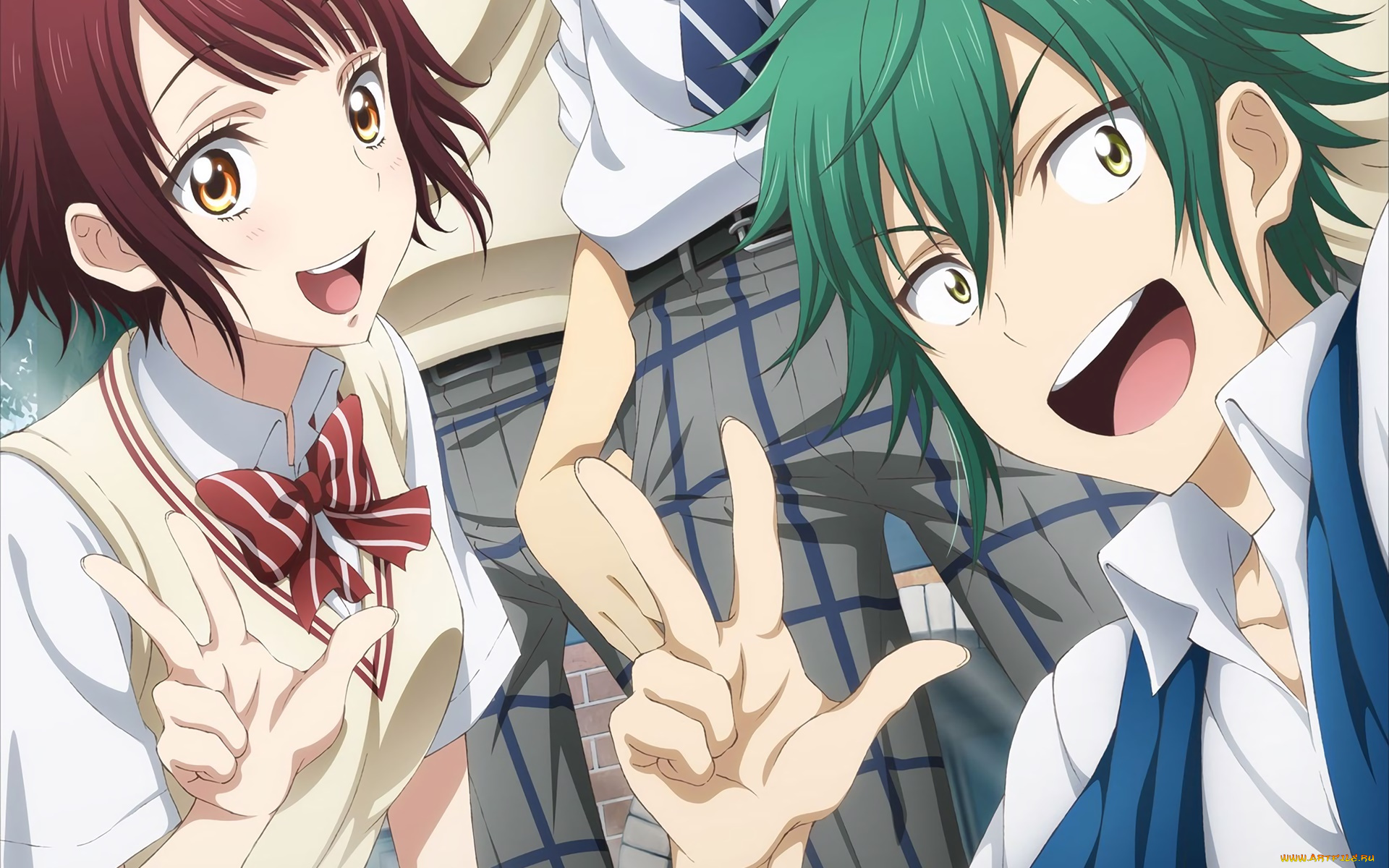 yamada-kun, to, 7-nin, no, majo, аниме, парень, фон, взгляд, девушка