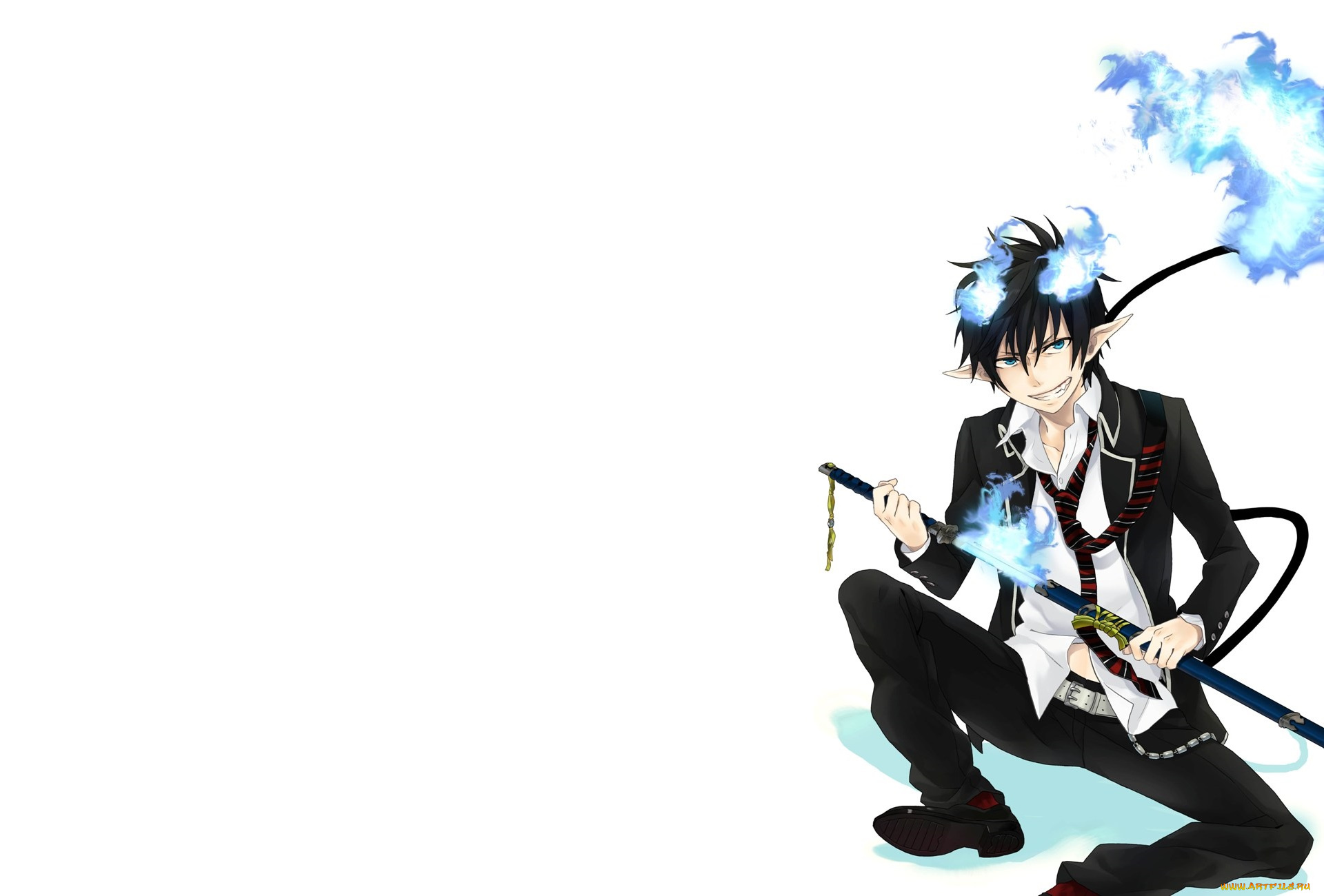 аниме, ao, no, exorcist, рин, окумура