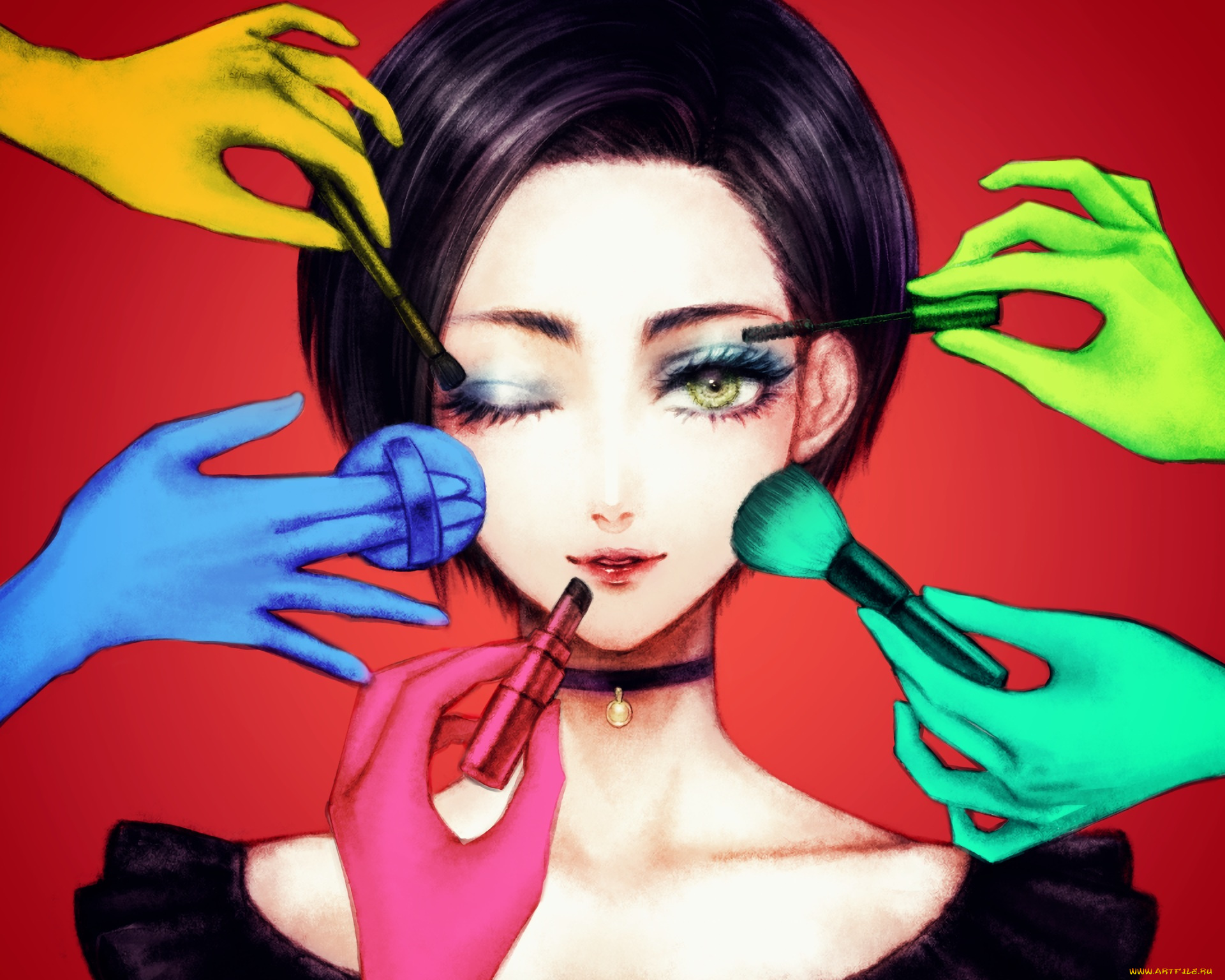 аниме, unknown, , другое, макияж, девушка