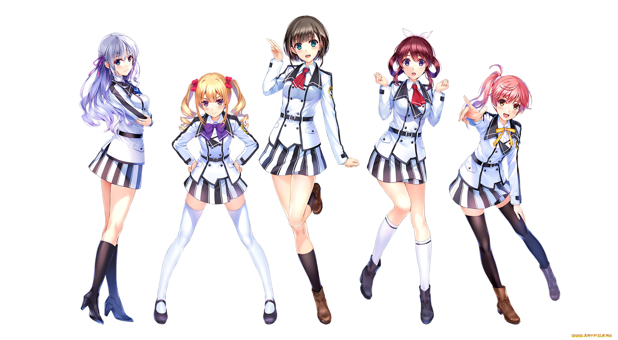 аниме, unknown, , другое, девушки, взгляд, фон