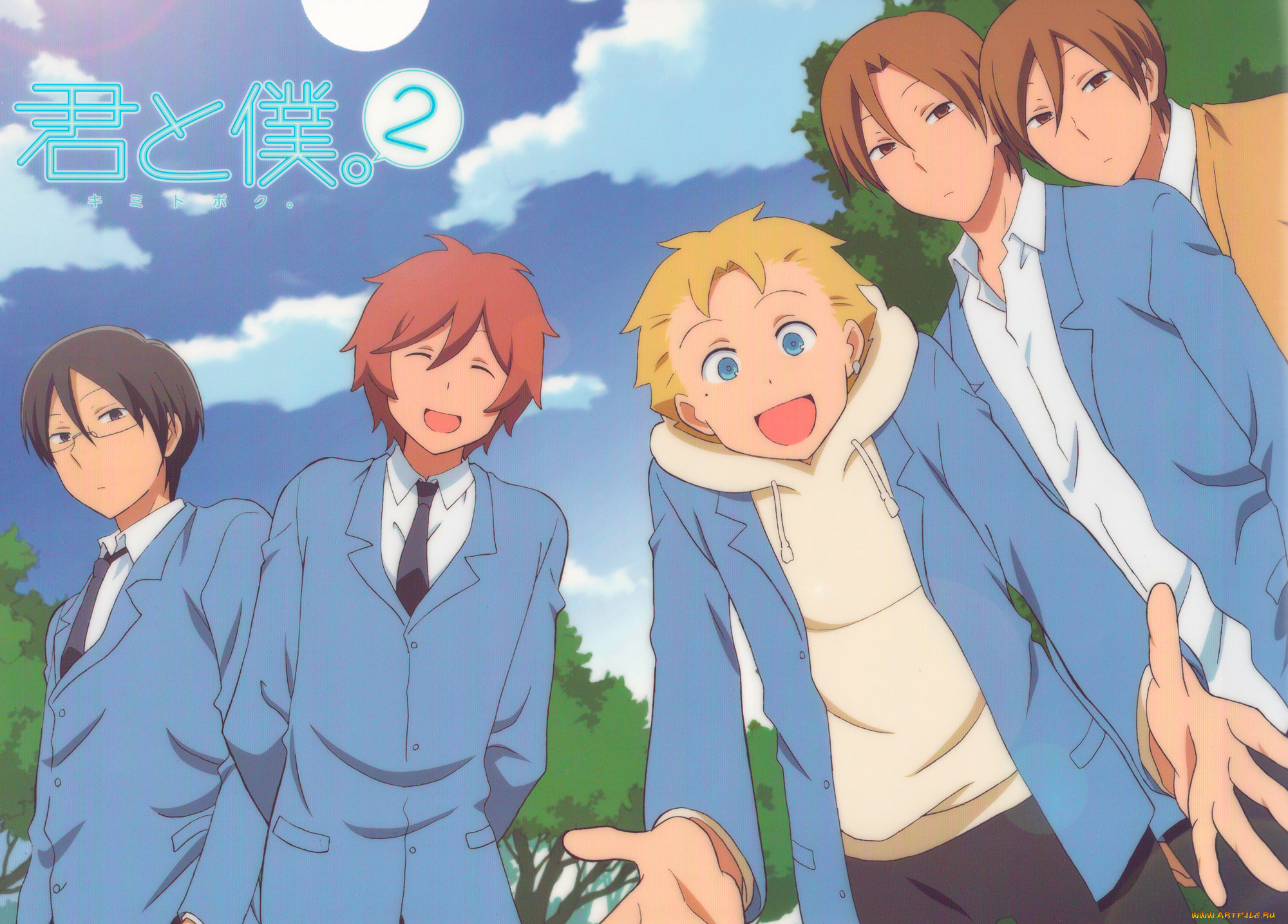 аниме, kimi, to, boku, школьники