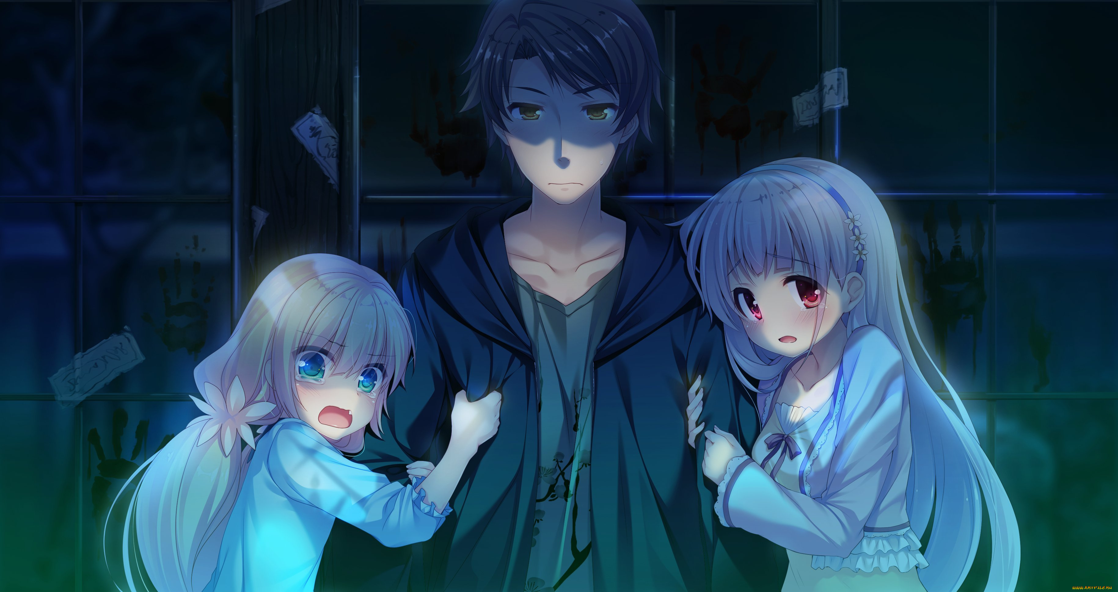 аниме, unknown, , другое, взгляд, фон, девушки