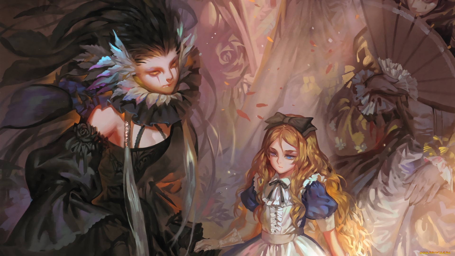 аниме, alice, in, wonderland, white, datura