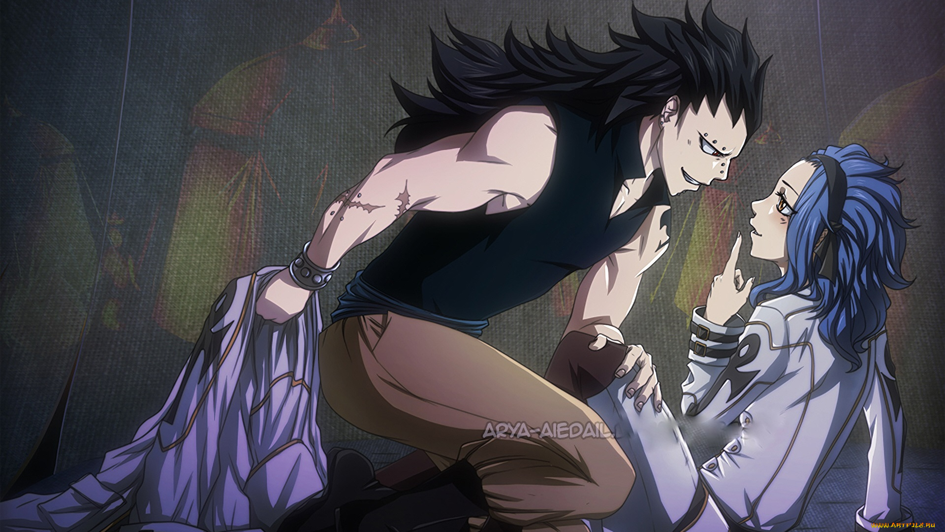 аниме, fairy, tail, гаджил, леви