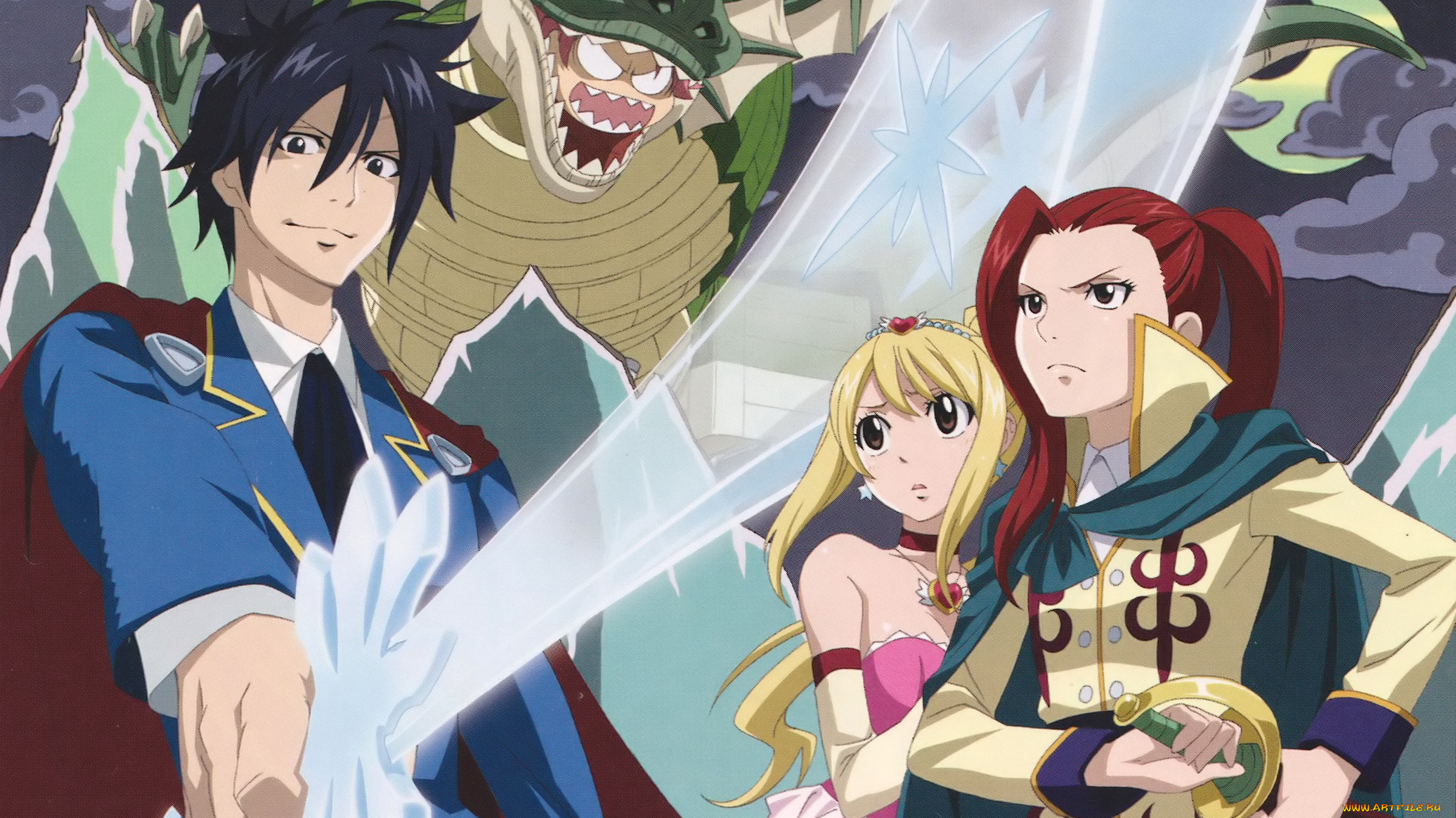 аниме, fairy, tail, хвост, феи