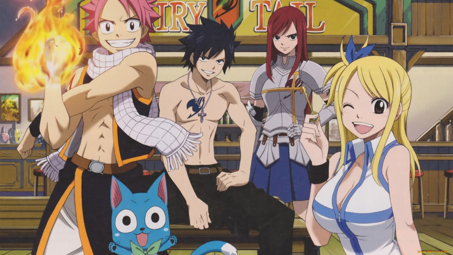 аниме, fairy, tail, хвост, феи