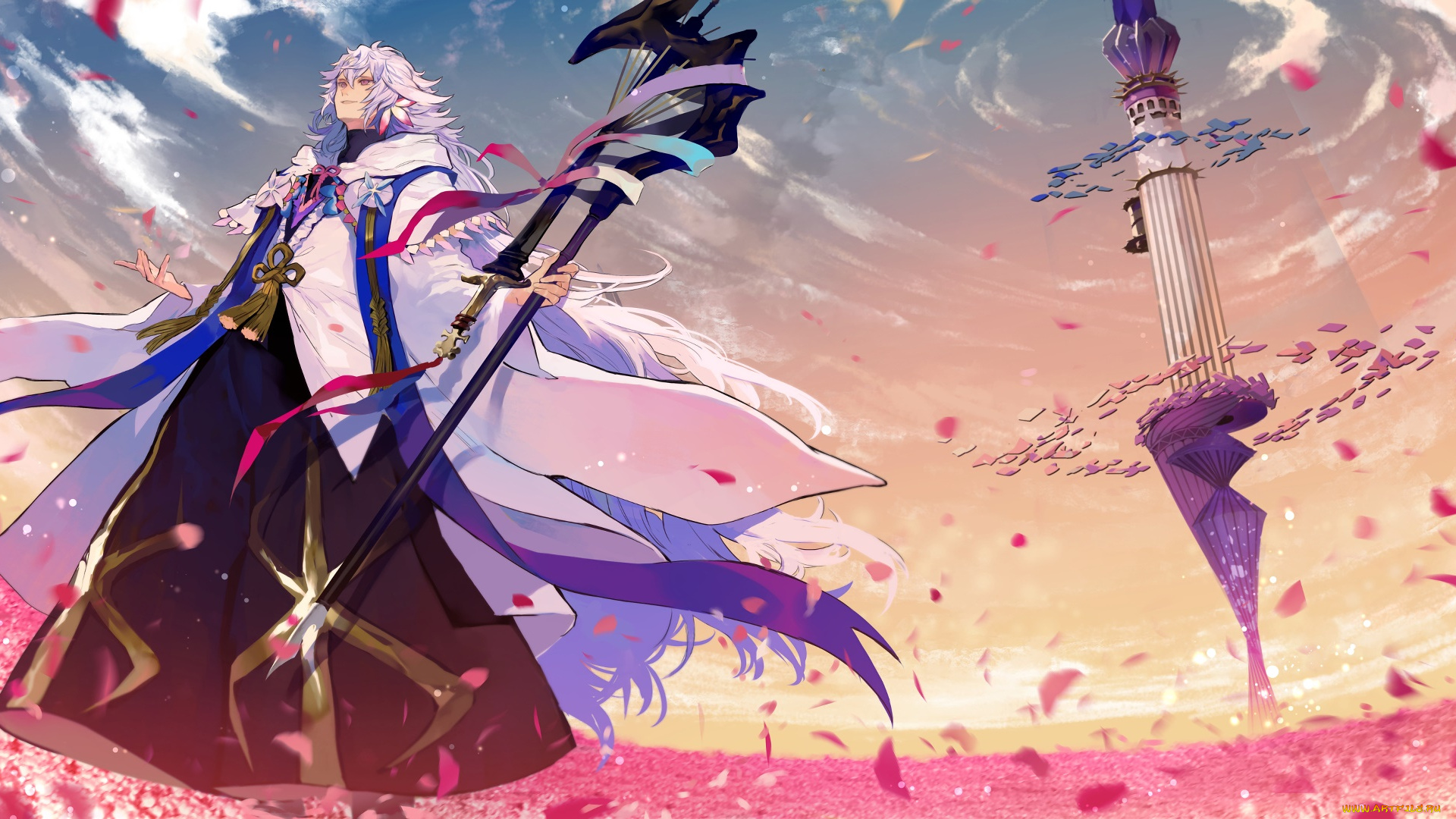 аниме, fate, stay, night, фон, взгляд, девушка