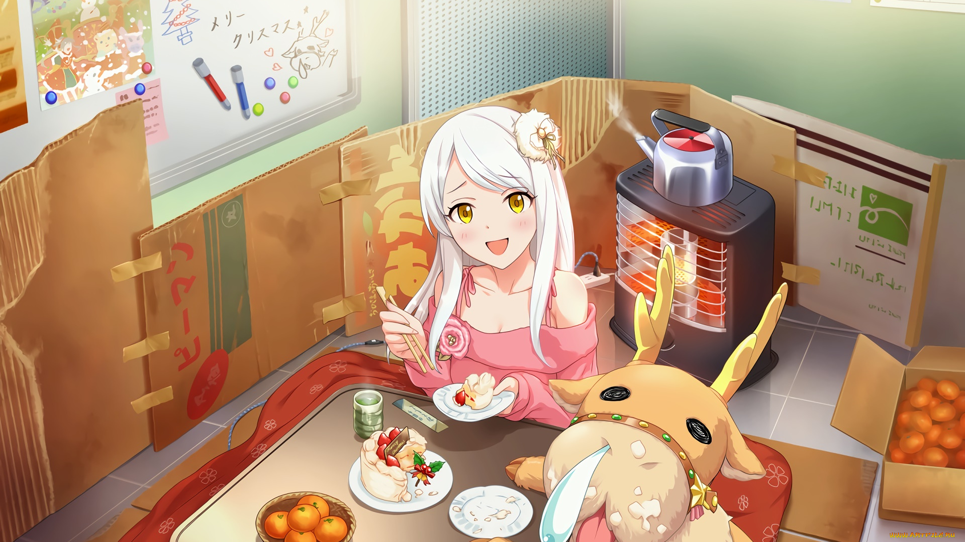 аниме, idolm@ster, фон, взгляд, девушка