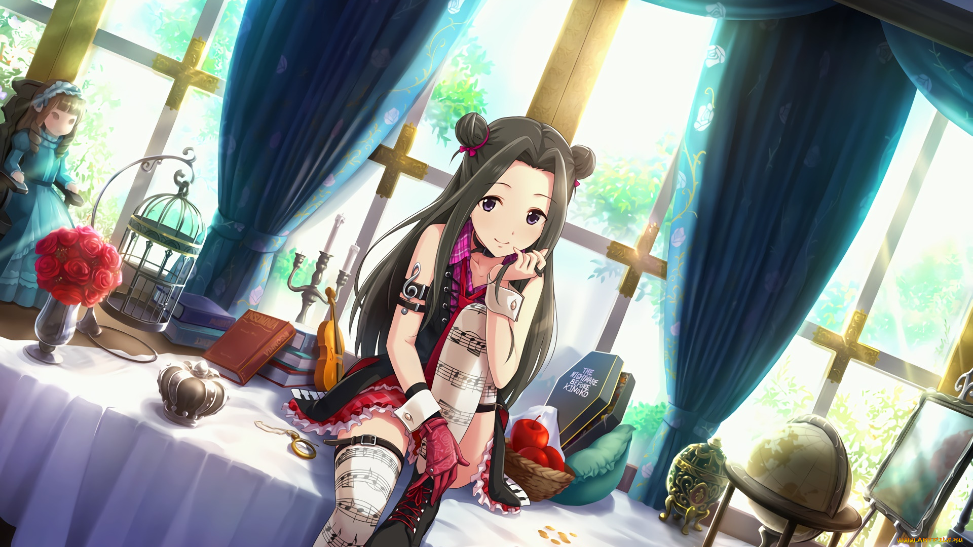 аниме, idolm@ster, взгляд, фон, девушка