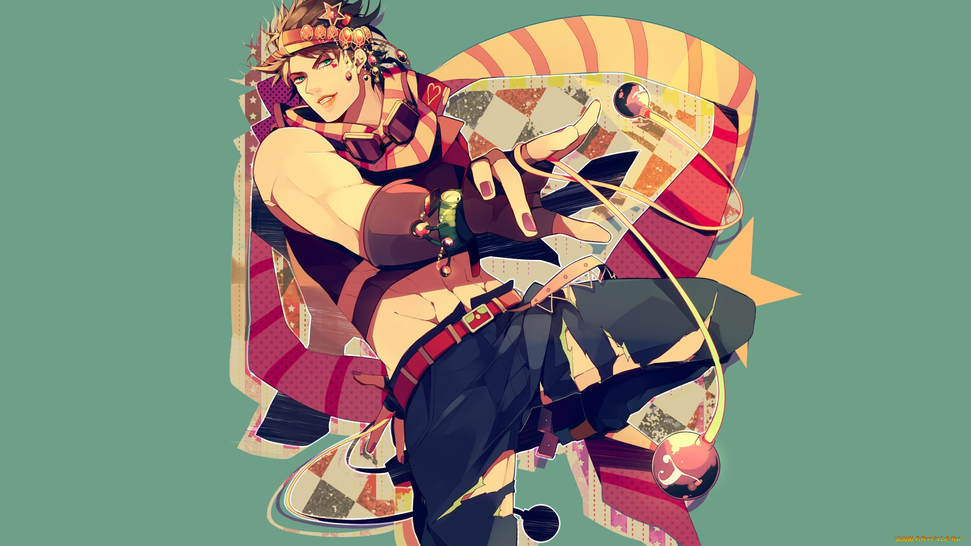 аниме, jojo`s, bizarre, adventure, парень