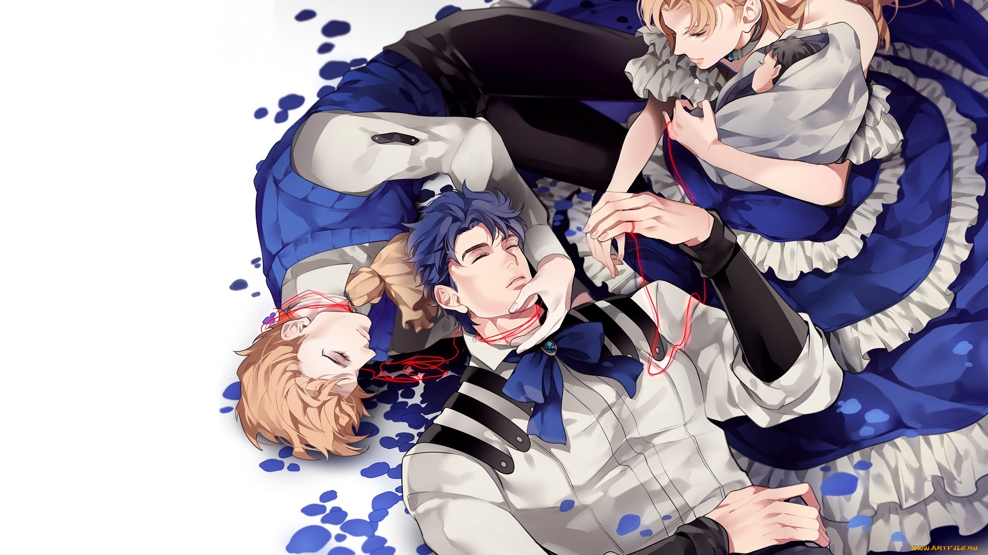 аниме, jojo`s, bizarre, adventure, парни, девушка