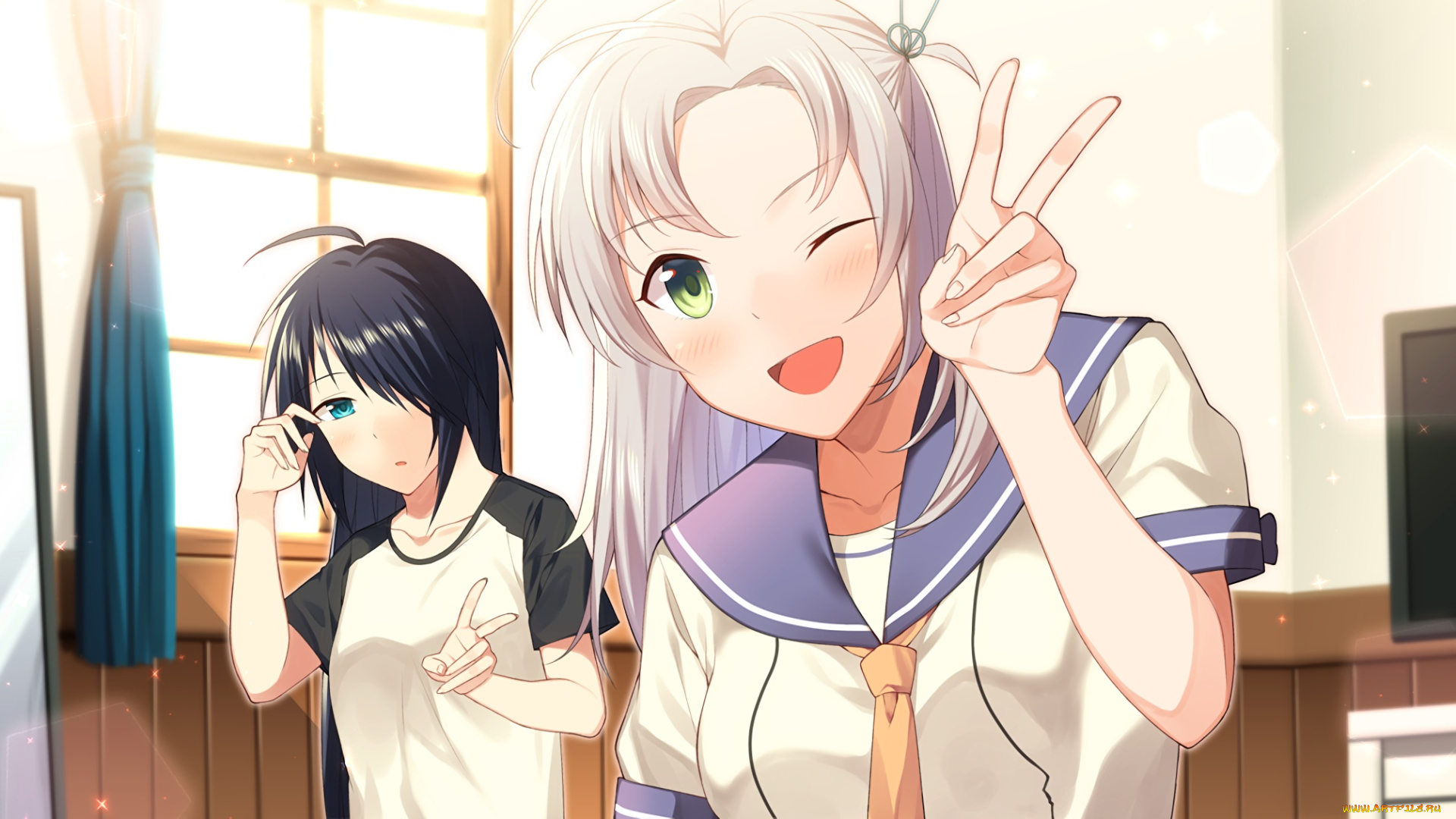 аниме, kantai, collection, фон, взгляд, девушки