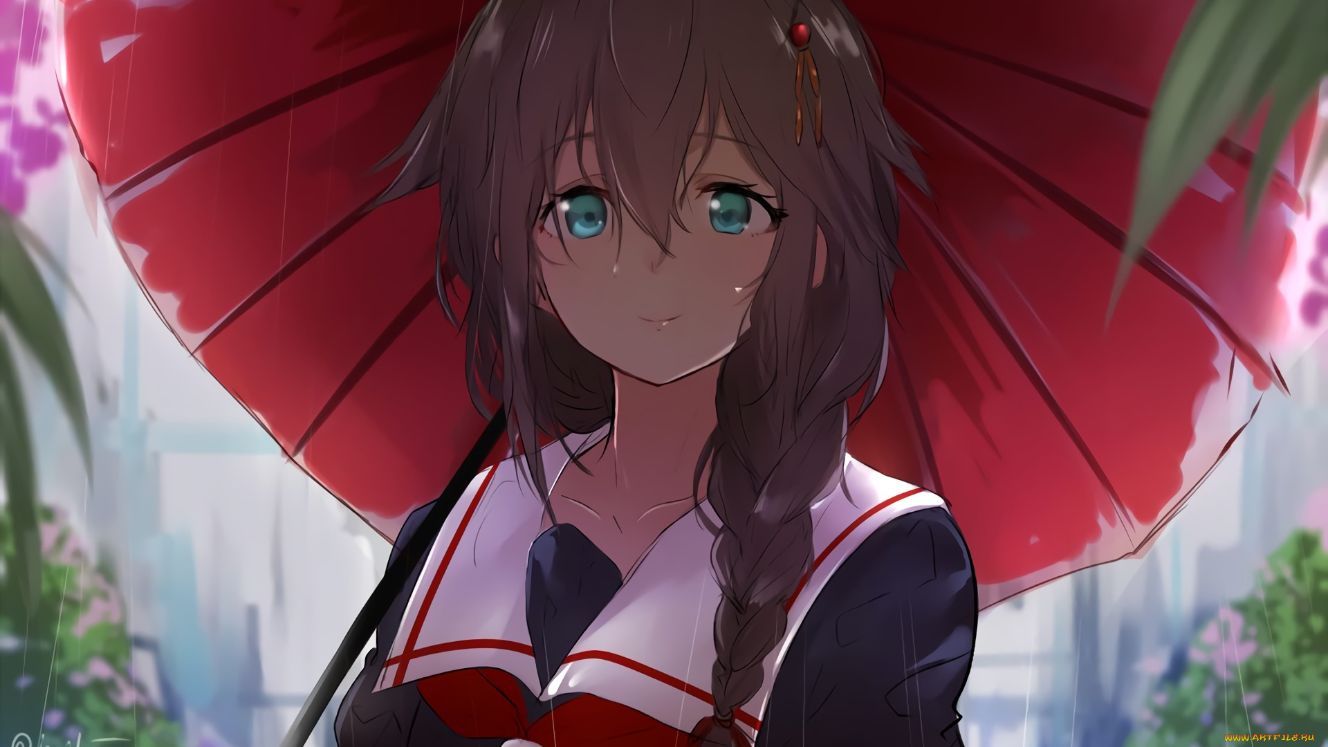 аниме, kantai, collection, взгляд, фон, девушка