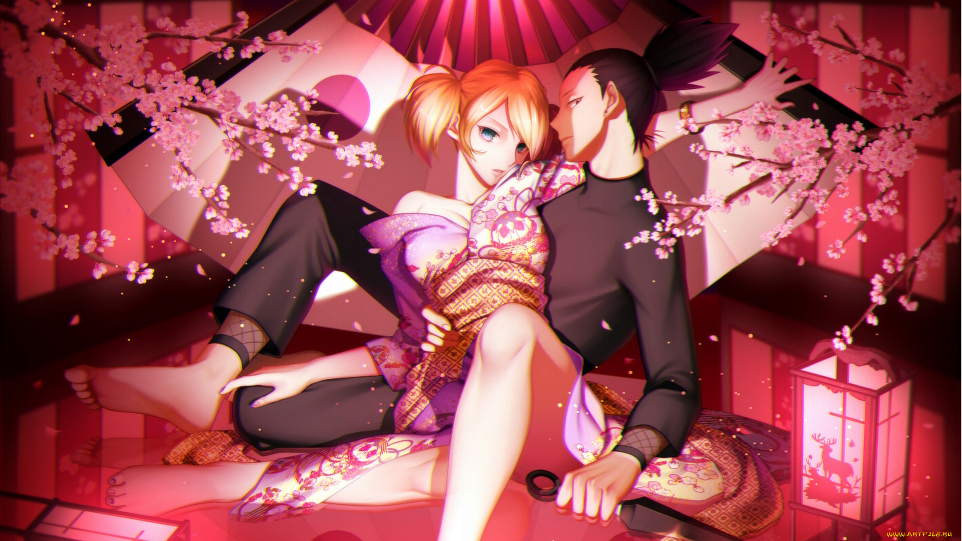 аниме, naruto, темари, шикомару