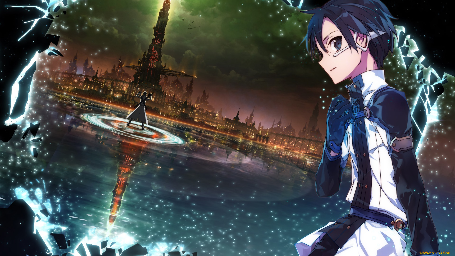 аниме, sword, art, online, фон, взгляд, девушка