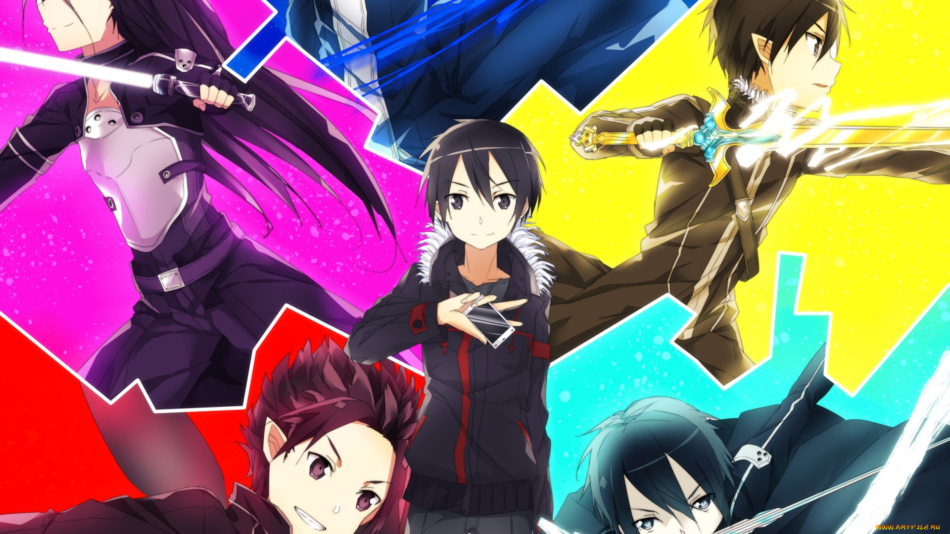 аниме, sword, art, online, фон, взгляд, девушка