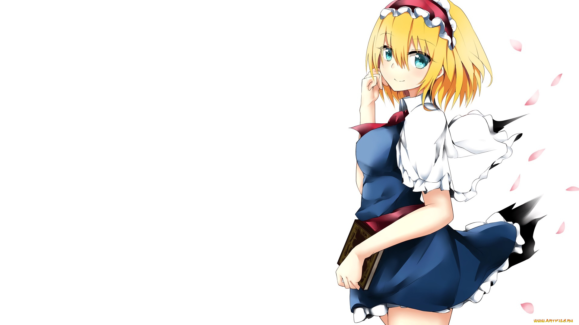 аниме, touhou, девушка, взгляд, фон