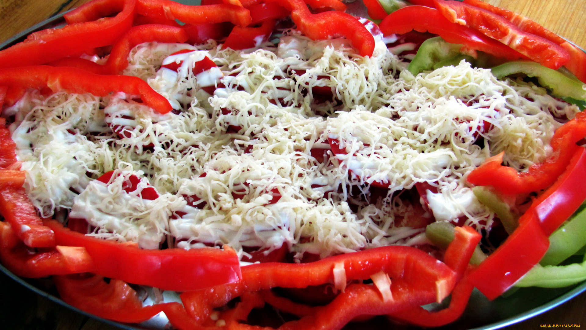 еда, салаты, , закуски, сыр, салат, перец