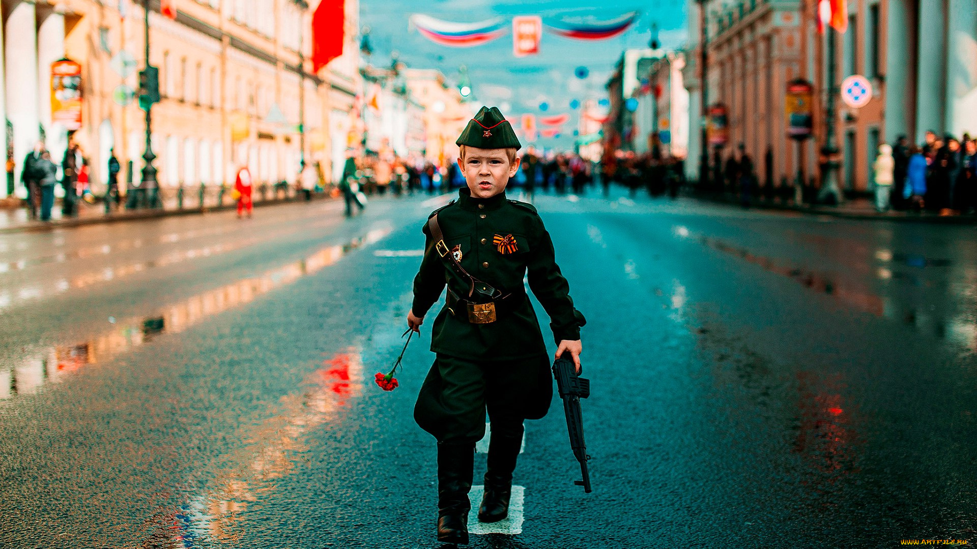 праздничные, день, победы, звезда, автомат, мальчик, защитник, пилотка, гвоздика