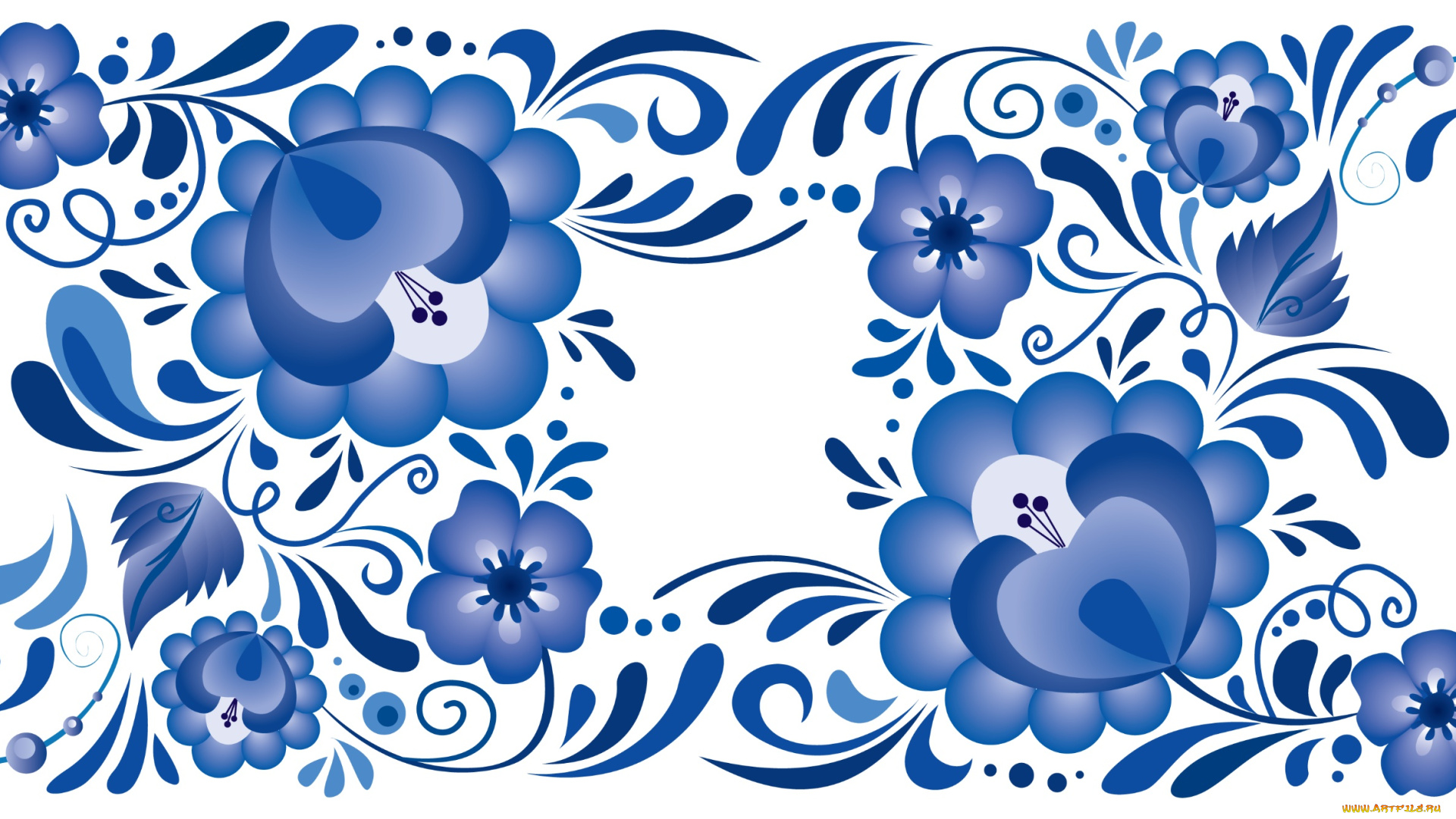 векторная, графика, цветы, , flowers, стиль, гжель, узоры