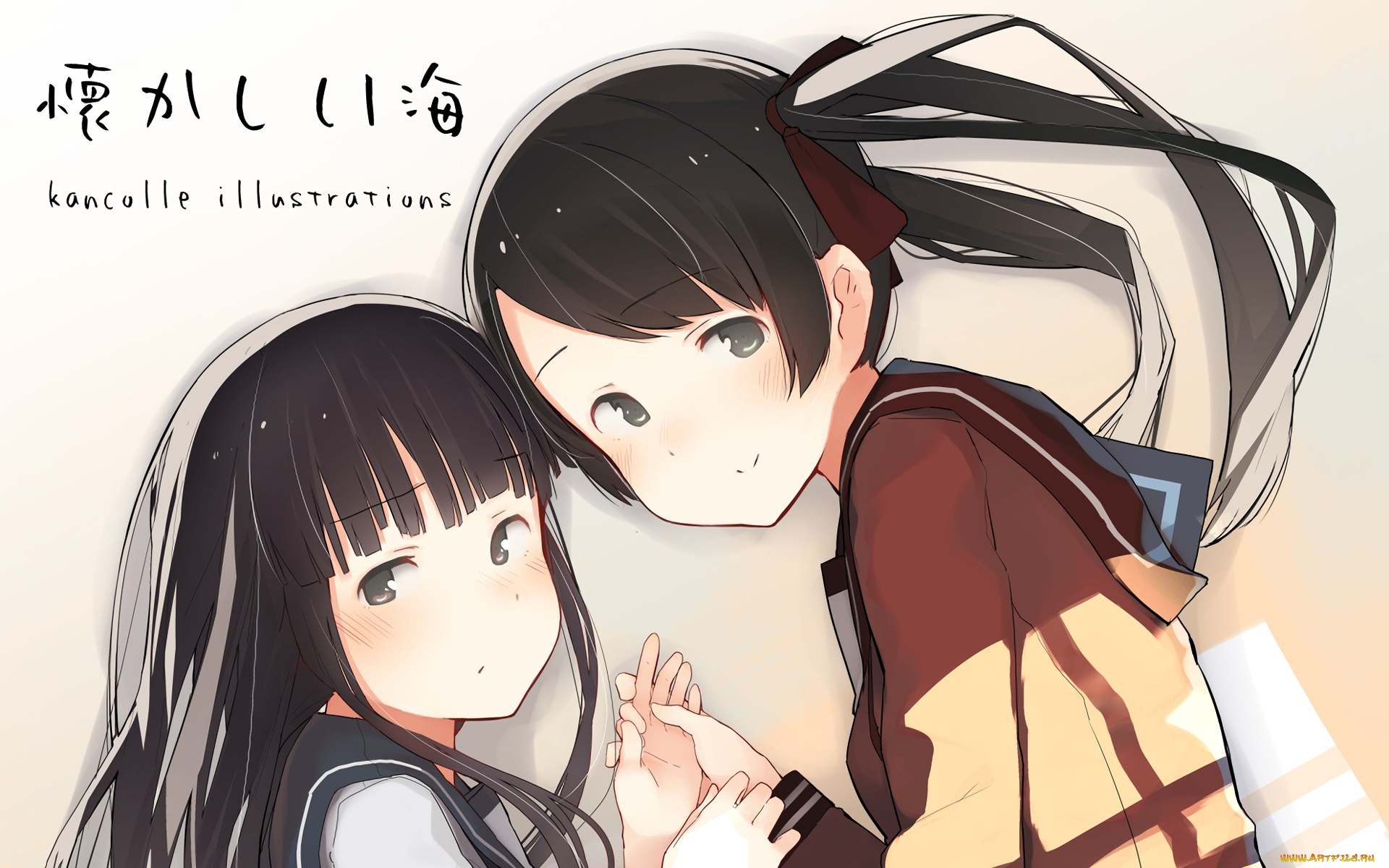 аниме, kantai, collection, фон, взгляд, девушки