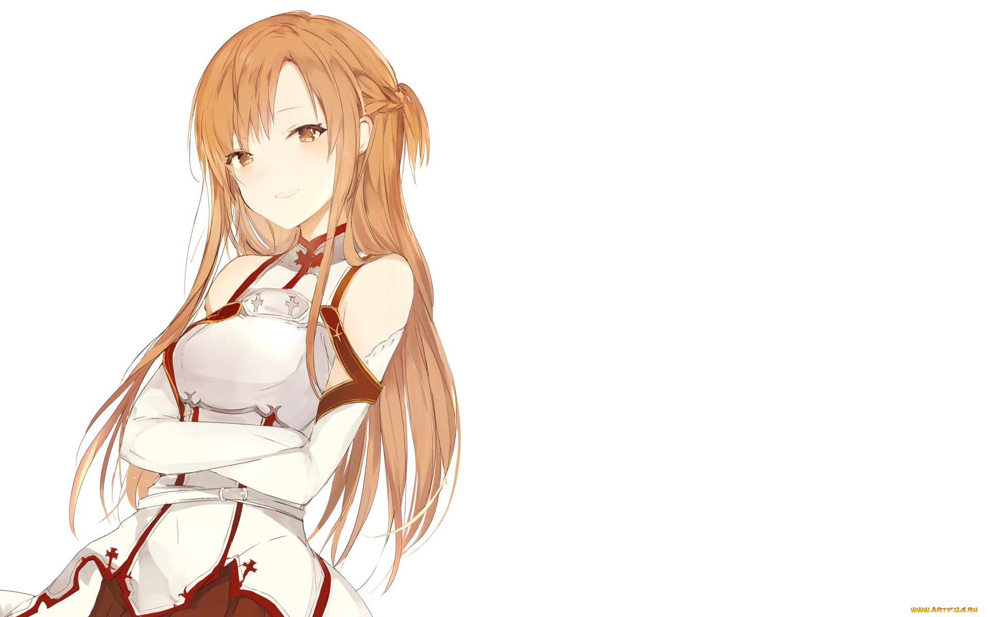 аниме, sword, art, online, девушка, взгляд, фон