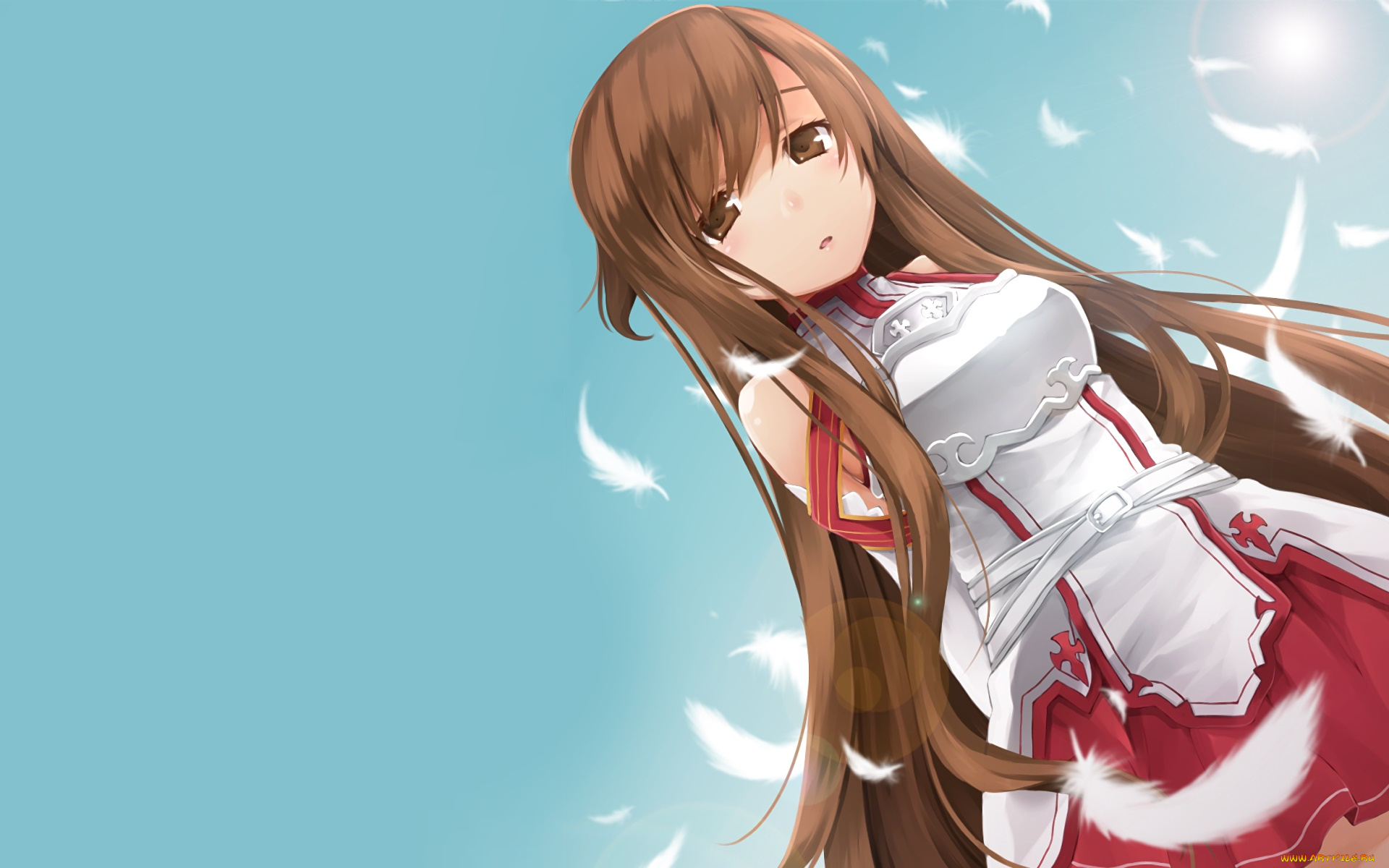 аниме, sword, art, online, фон, взгляд, девушка