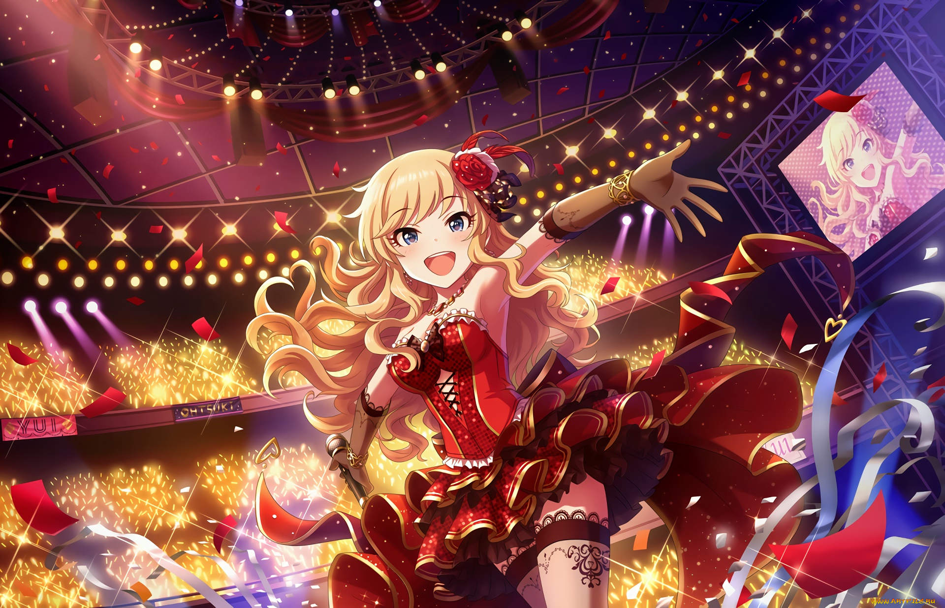 аниме, idolm@ster, девушка, фон, взгляд