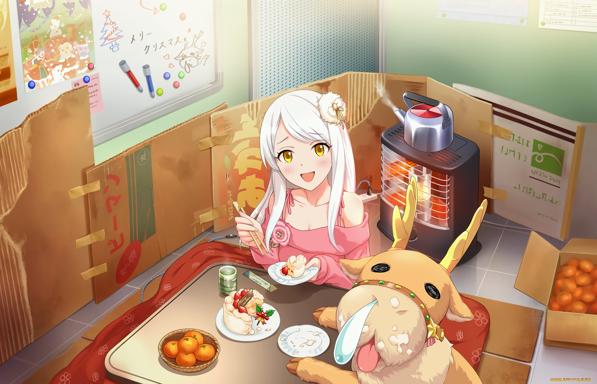 аниме, idolm@ster, фон, взгляд, девушка