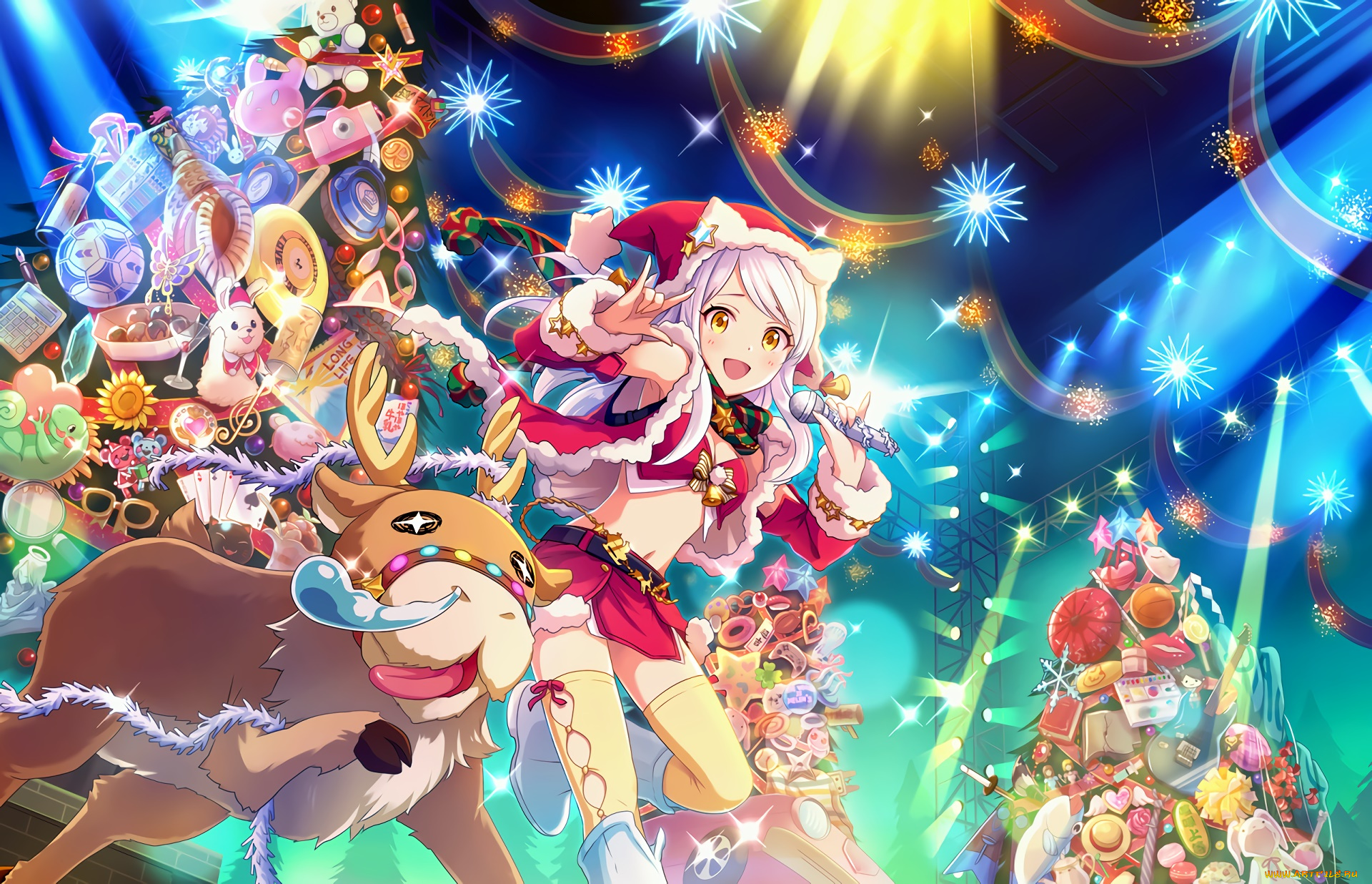 аниме, idolm@ster, взгляд, фон, девушка