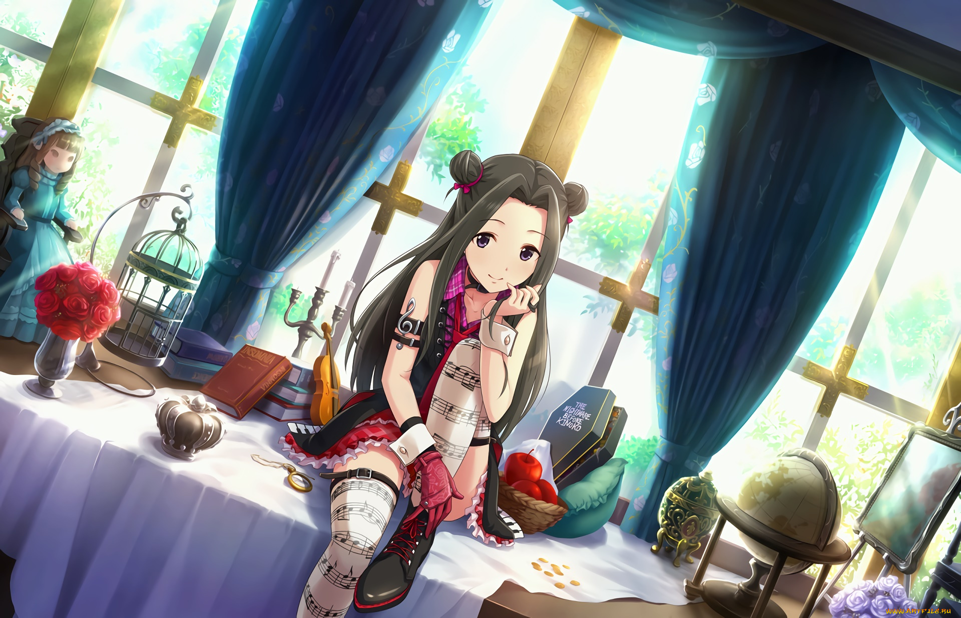 аниме, idolm@ster, взгляд, фон, девушка