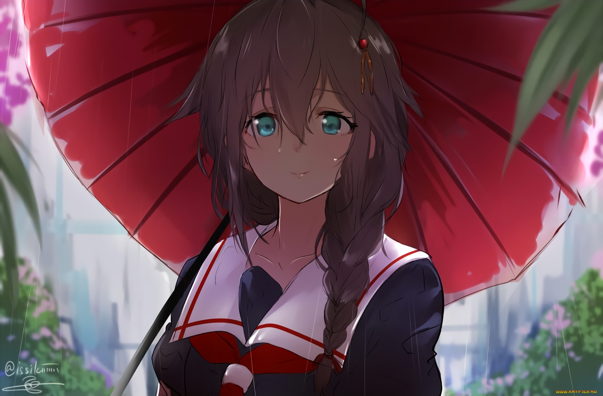 аниме, kantai, collection, взгляд, фон, девушка