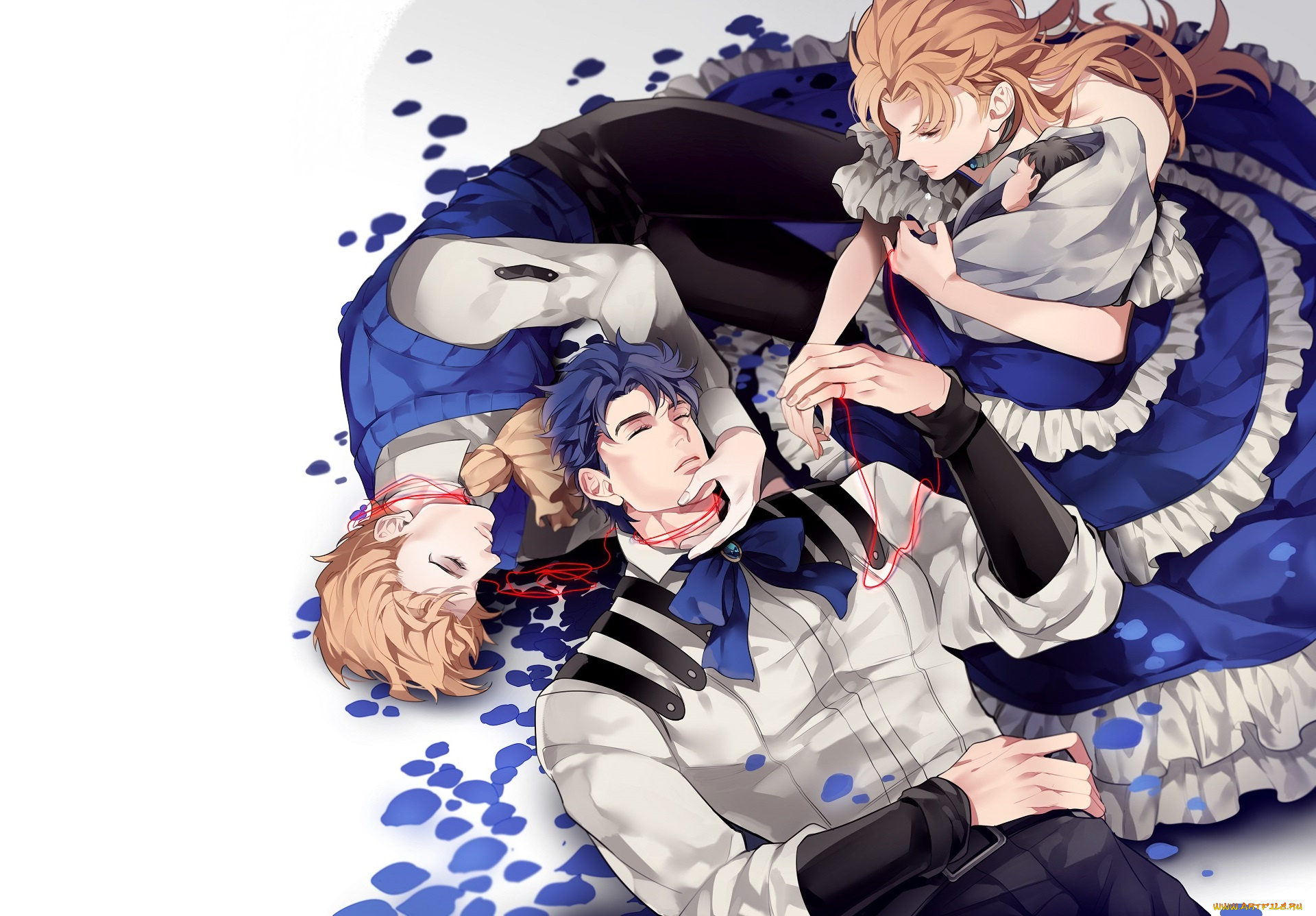 аниме, jojo`s, bizarre, adventure, парни, девушка