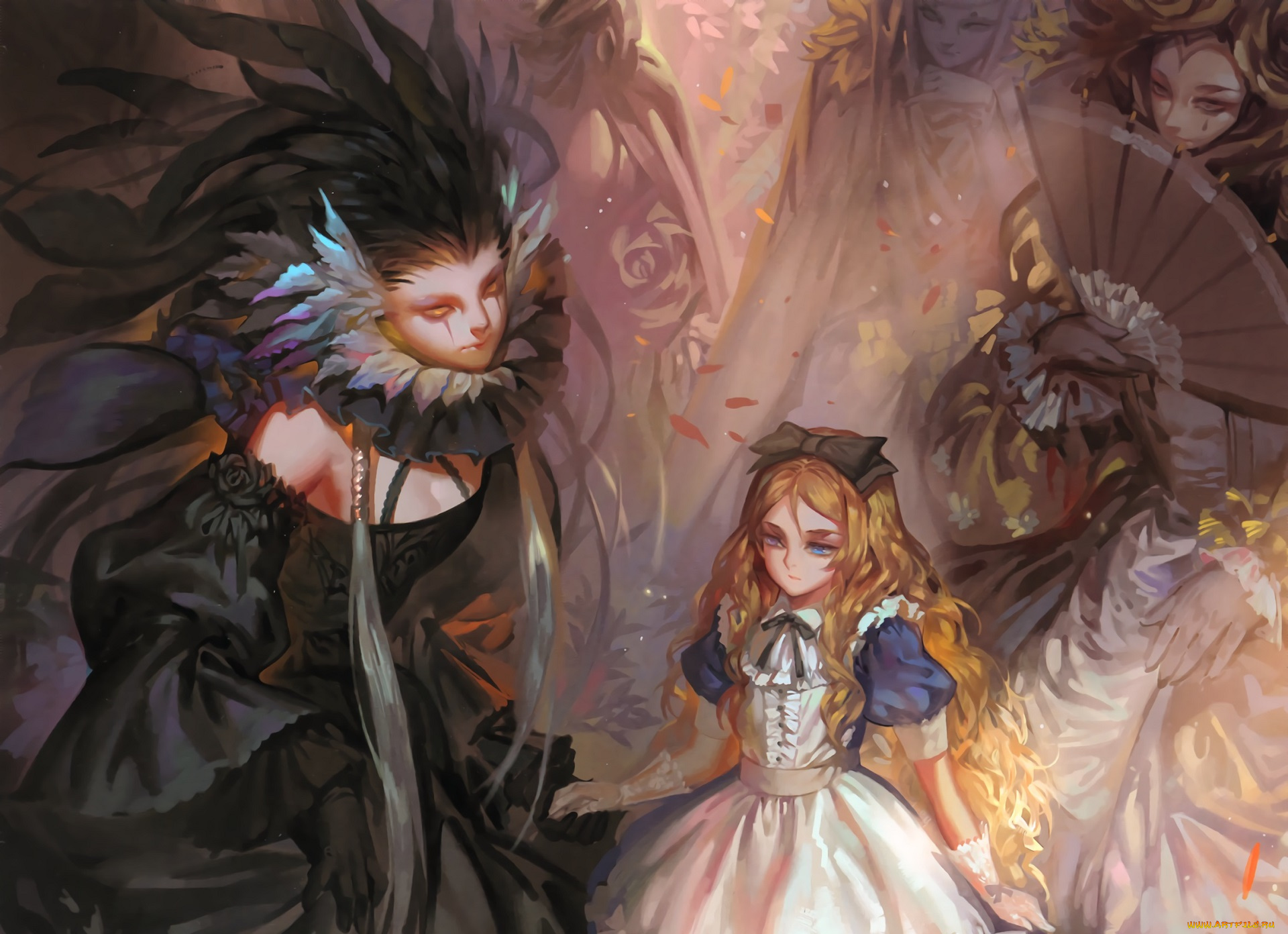 аниме, alice, in, wonderland, white, datura