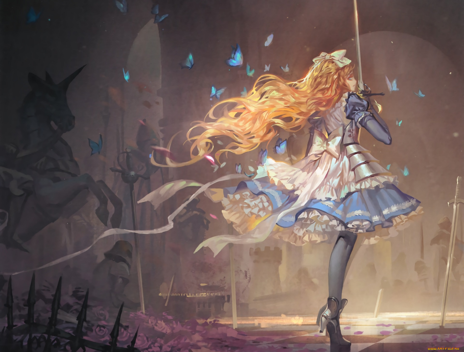 аниме, alice, in, wonderland, white, datura