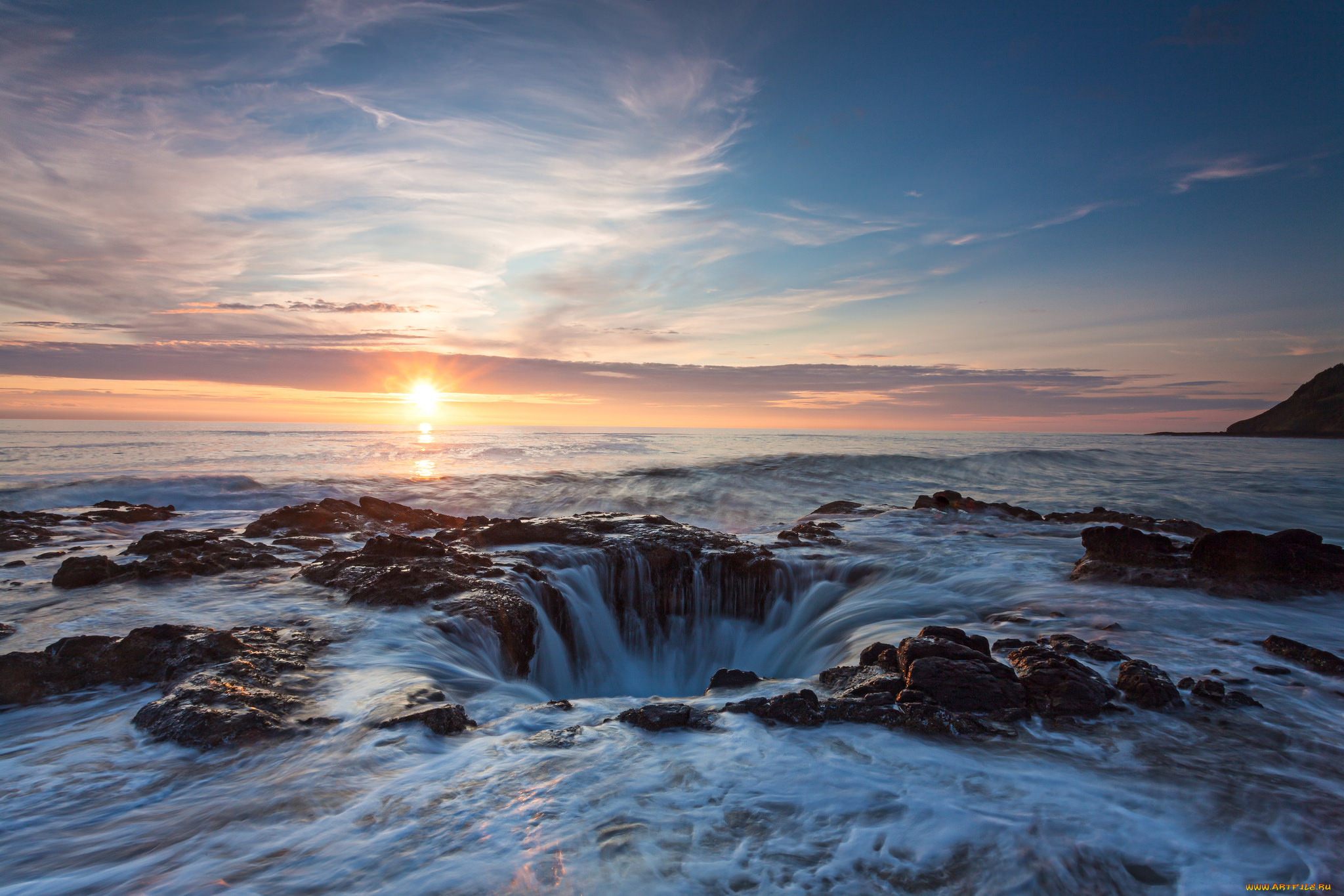 природа, побережье, рассвет