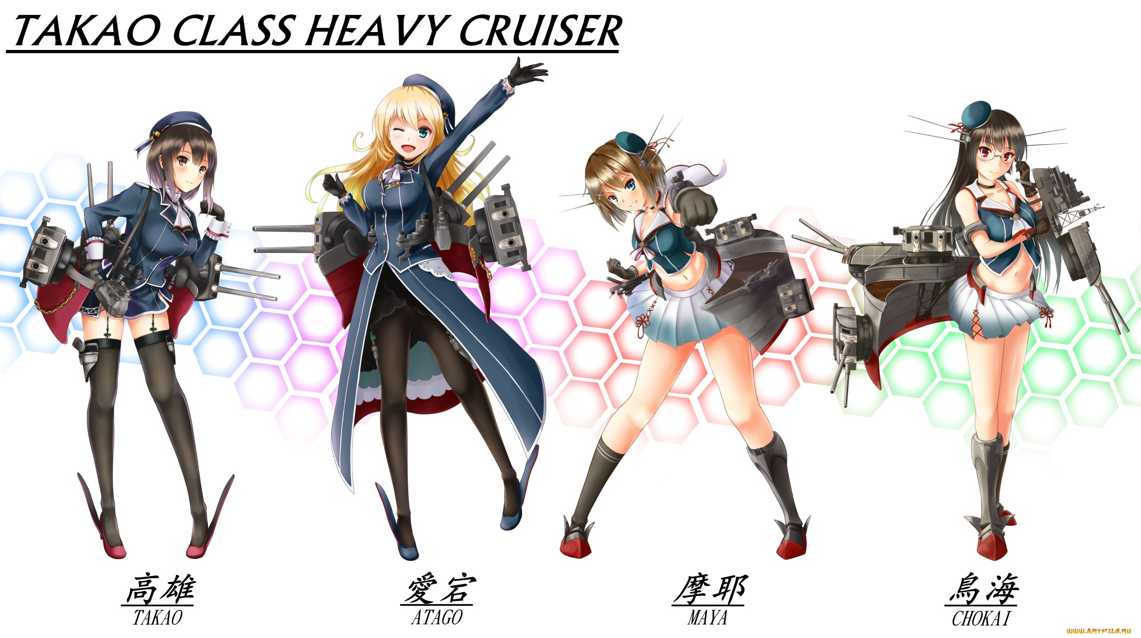 аниме, kantai, collection, фон, взгляд, девушки