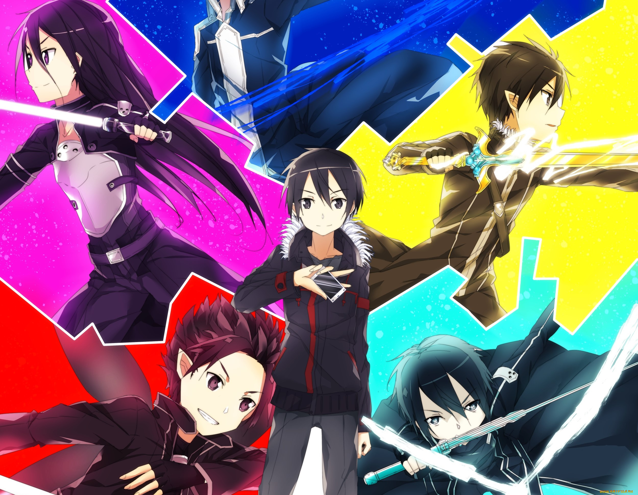 аниме, sword, art, online, фон, взгляд, девушка