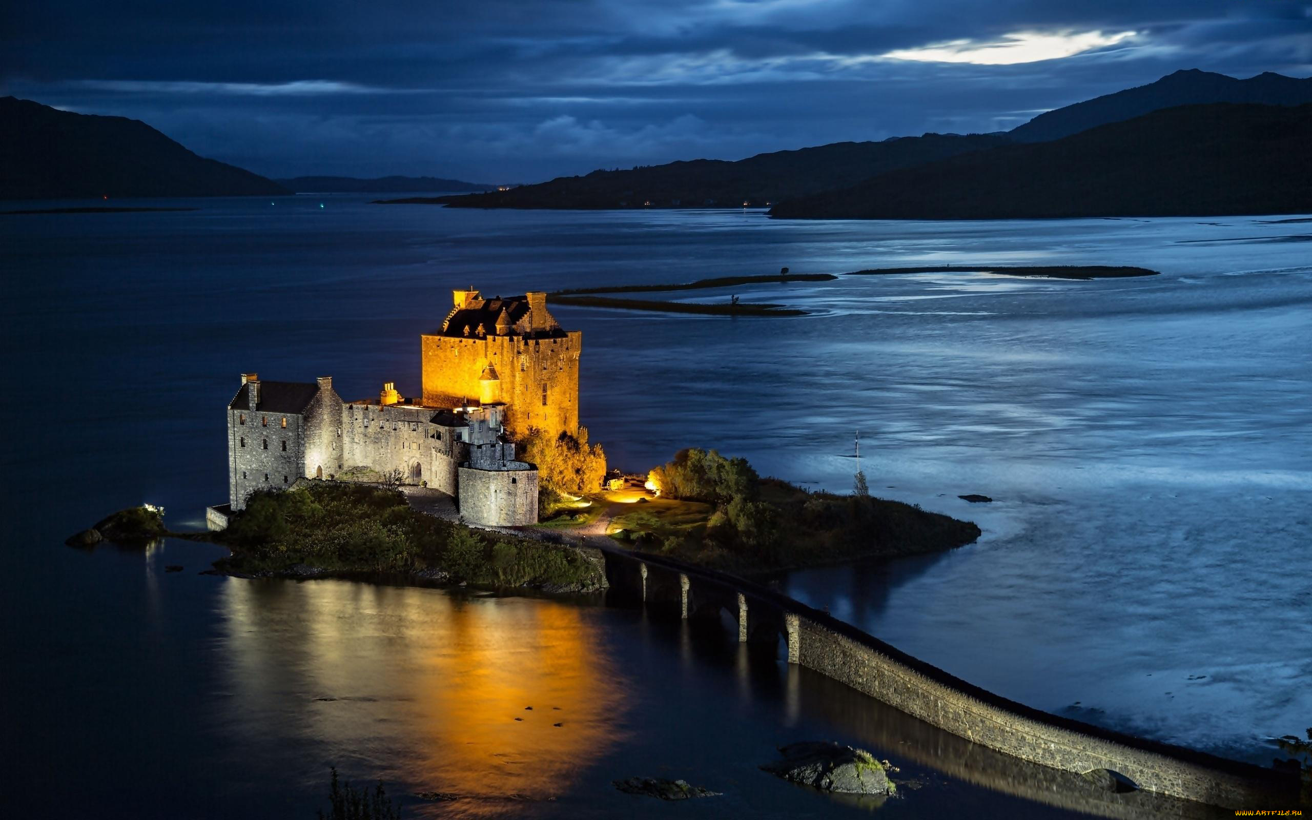города, замок, эйлен-донан, , шотландия, eilean, donan