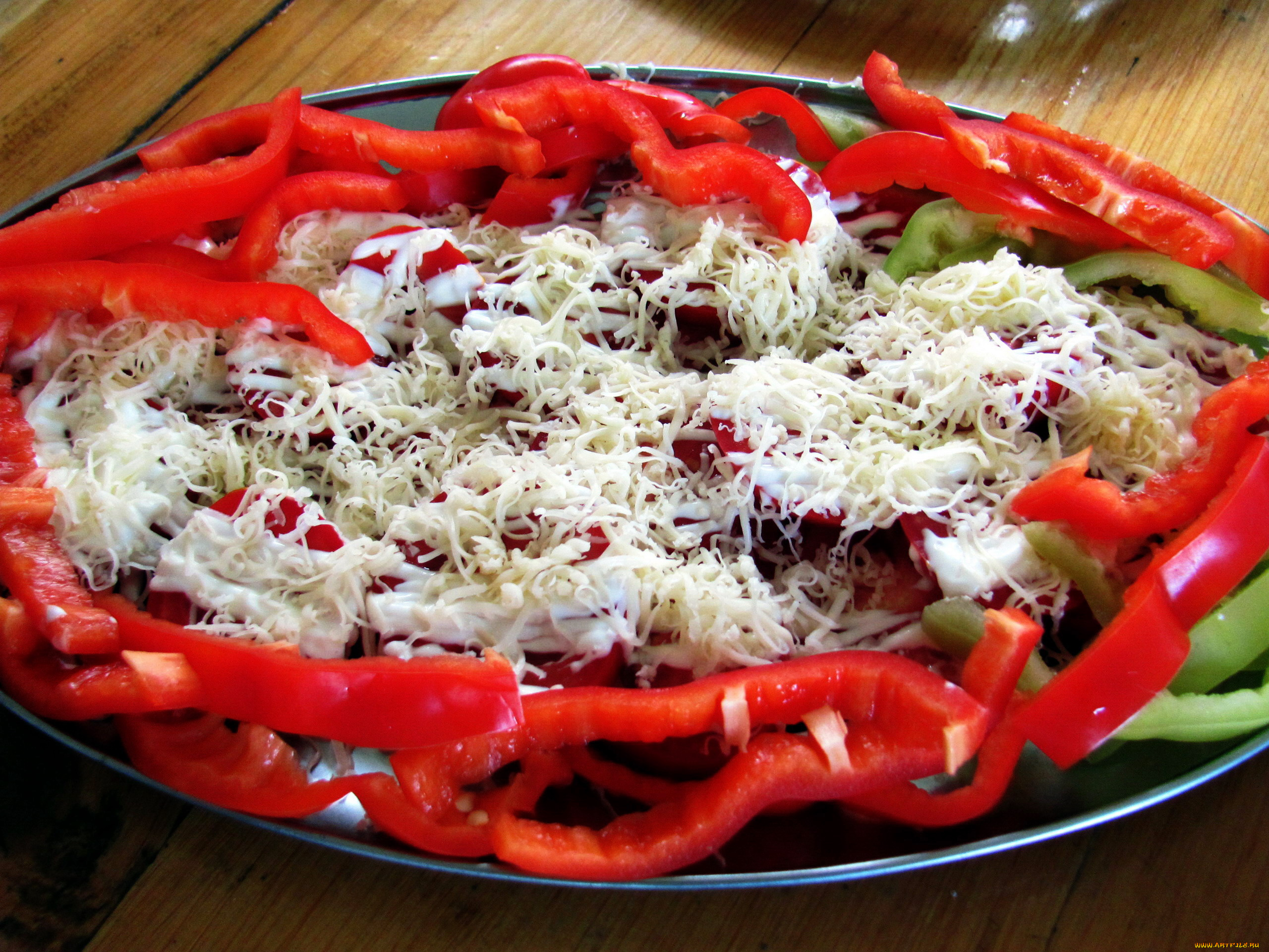 еда, салаты, , закуски, сыр, салат, перец