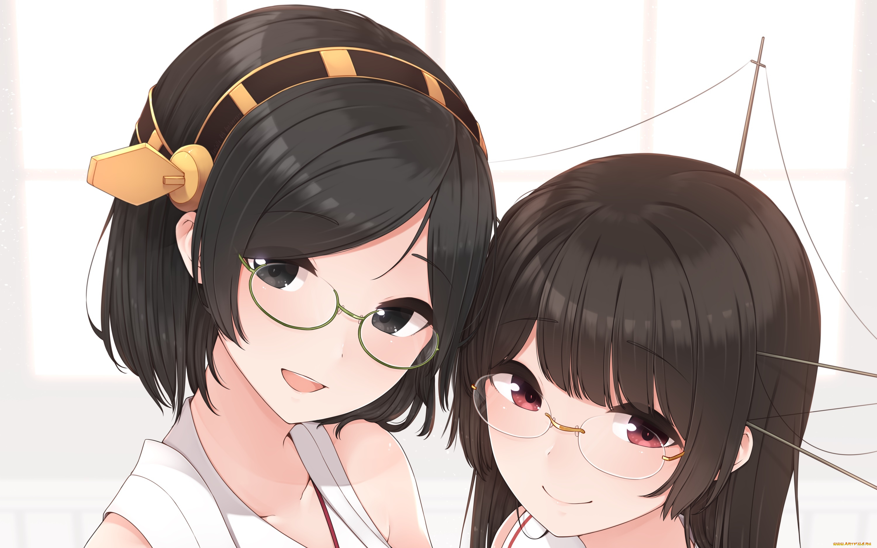 аниме, kantai, collection, взгляд, девушки, фон