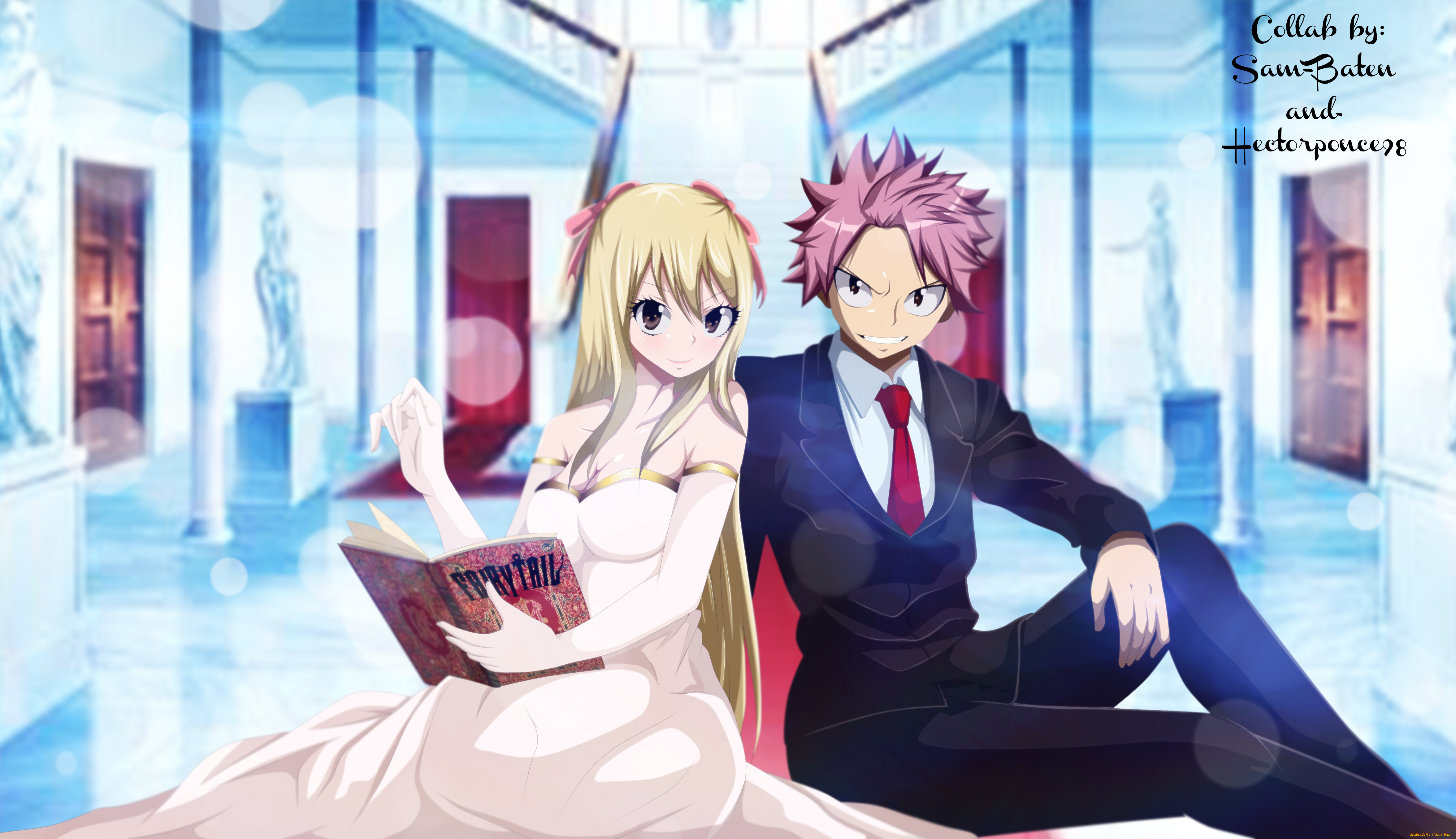 аниме, fairy, tail, нацу, люси