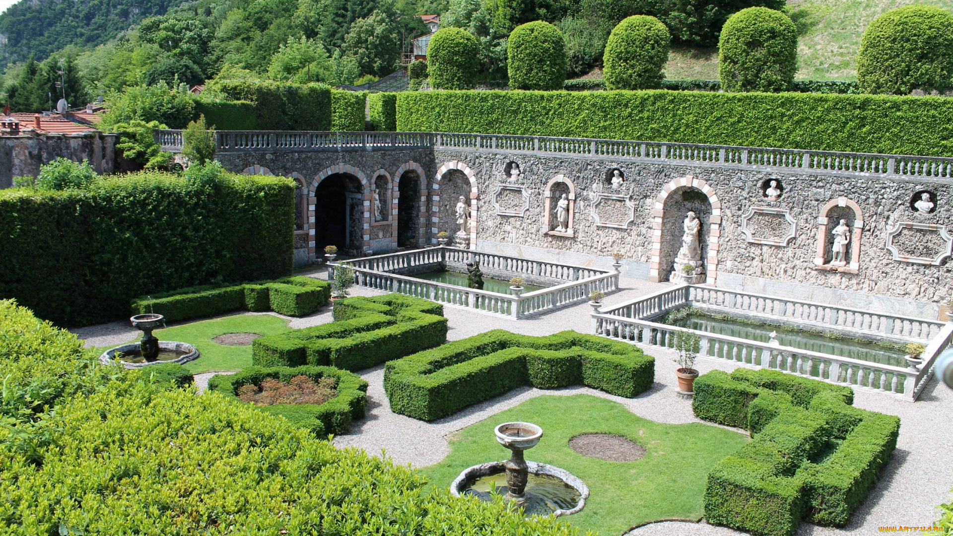 города, -, пейзажи, статуи, фонтаны