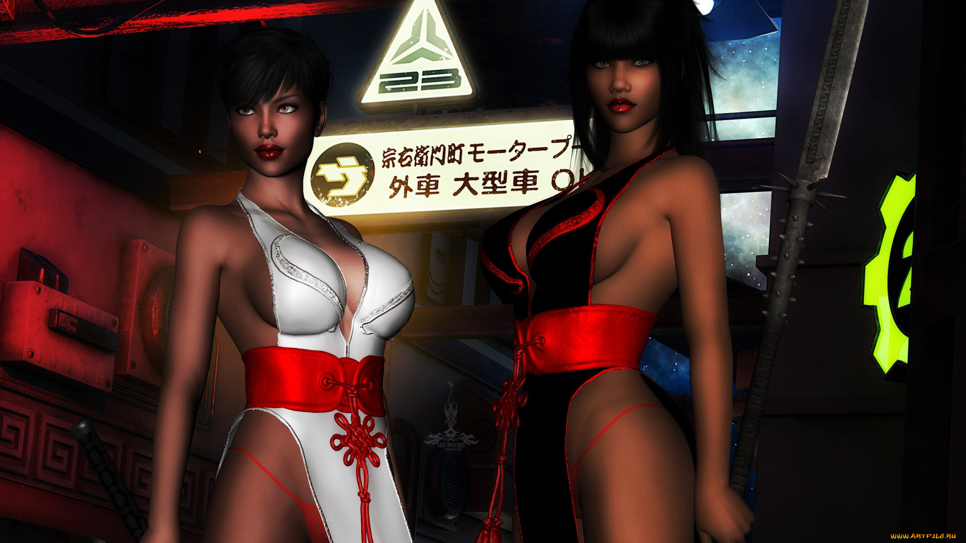 3д, графика, фантазия, , fantasy, фон, взгляд, девушки