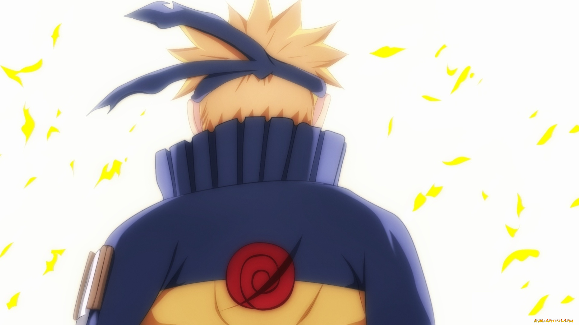 аниме, naruto, наруто, узумаки, спина, лепестки
